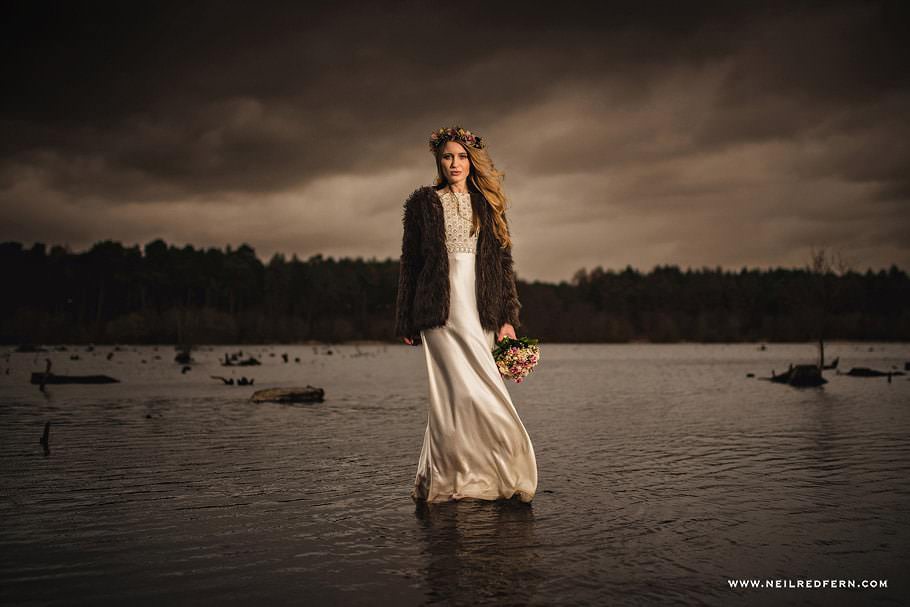 Bride in the lake