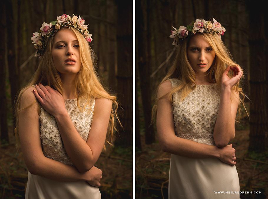 Bride wearing Flower Headdress 2