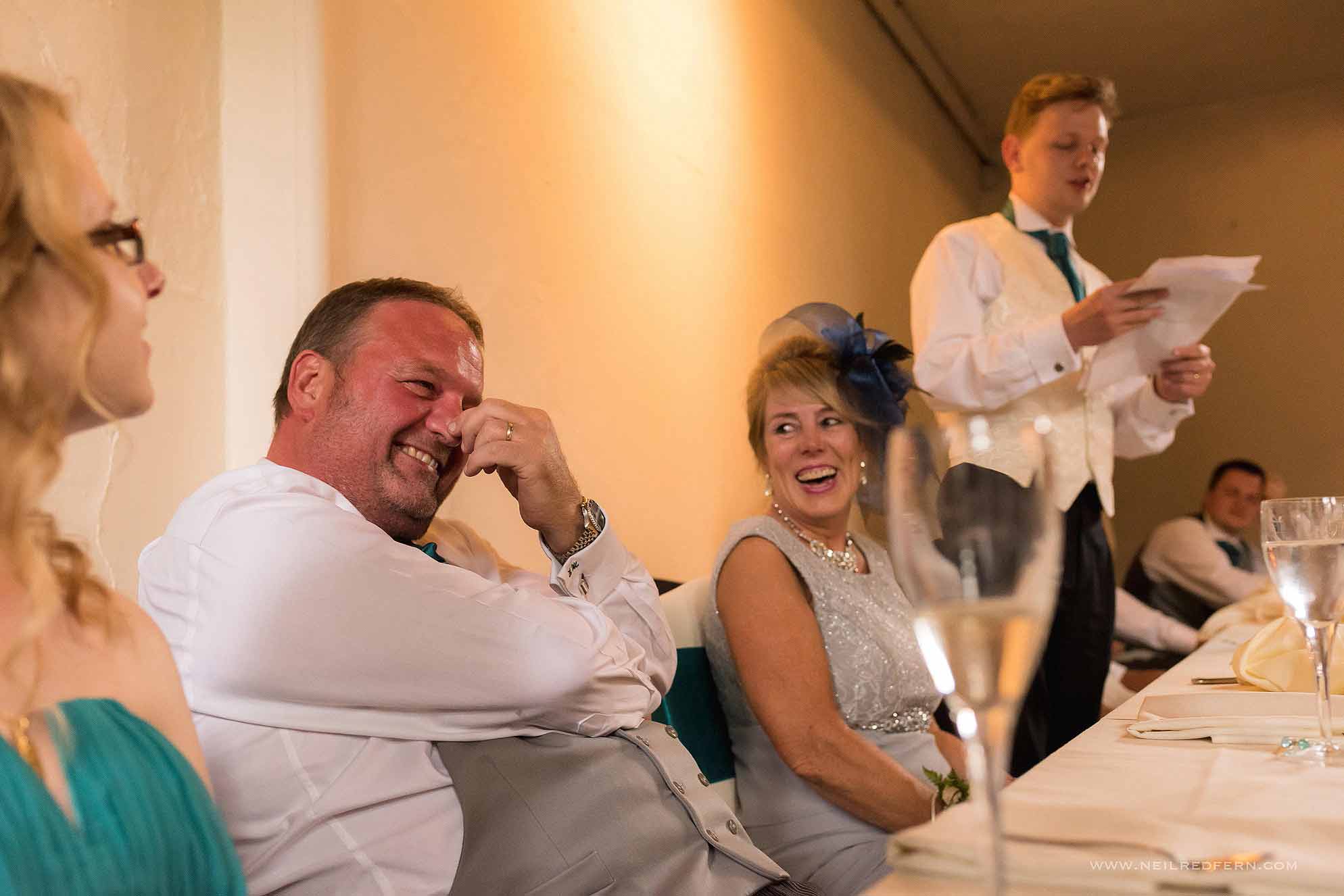 top table laughing during speeches