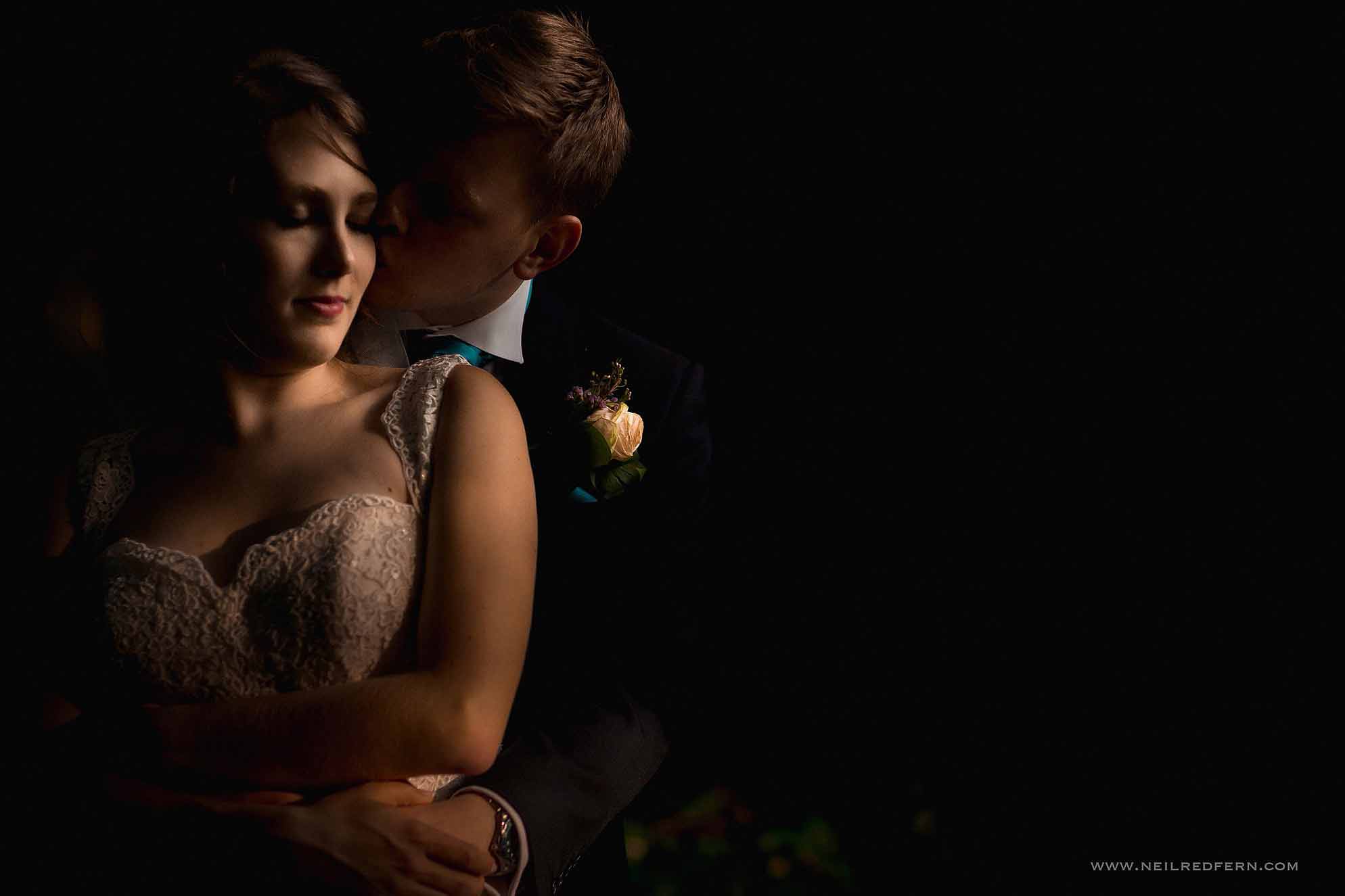 photo of bride and groom in nice light