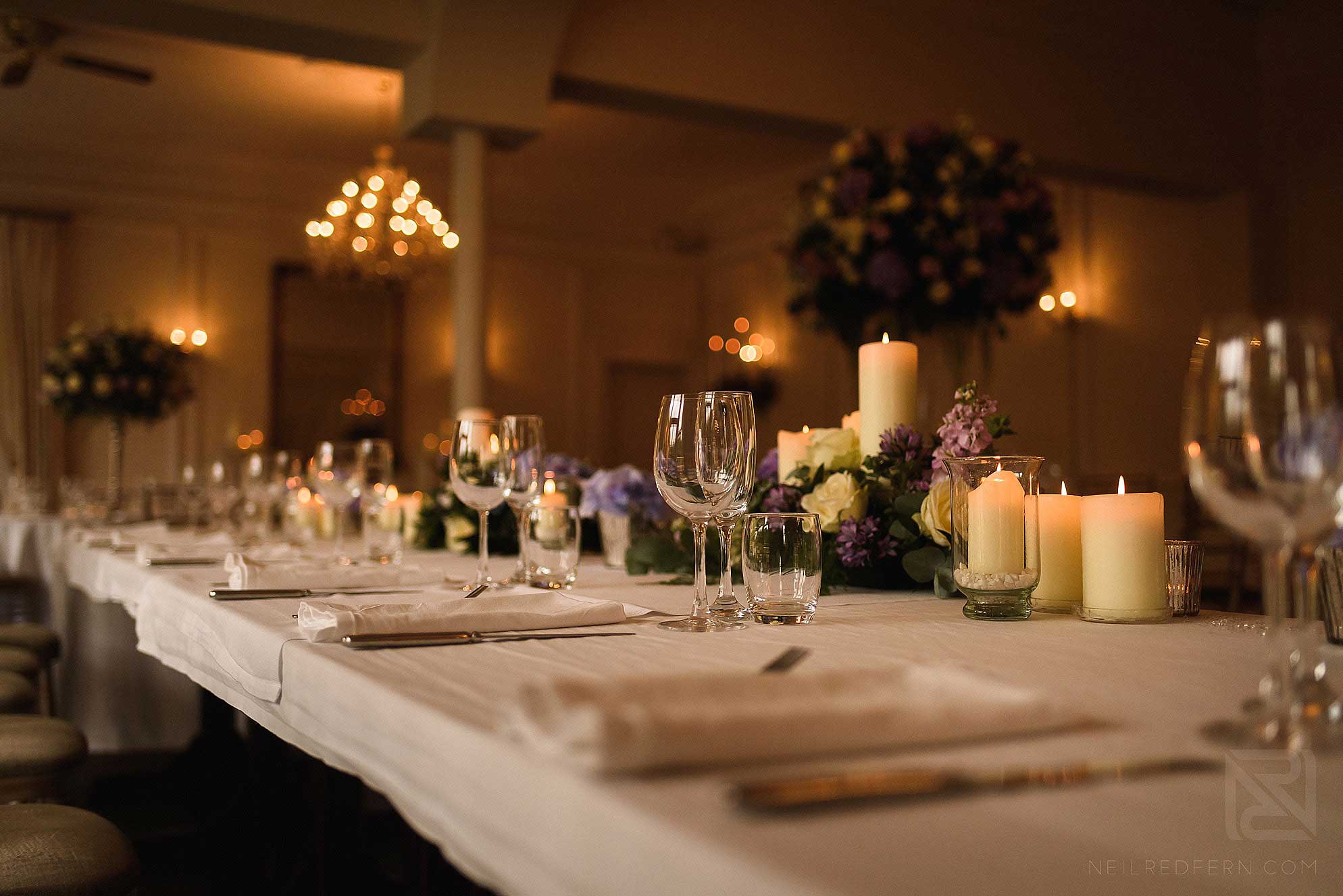 wedding breakfast room photograph at Ashfield House