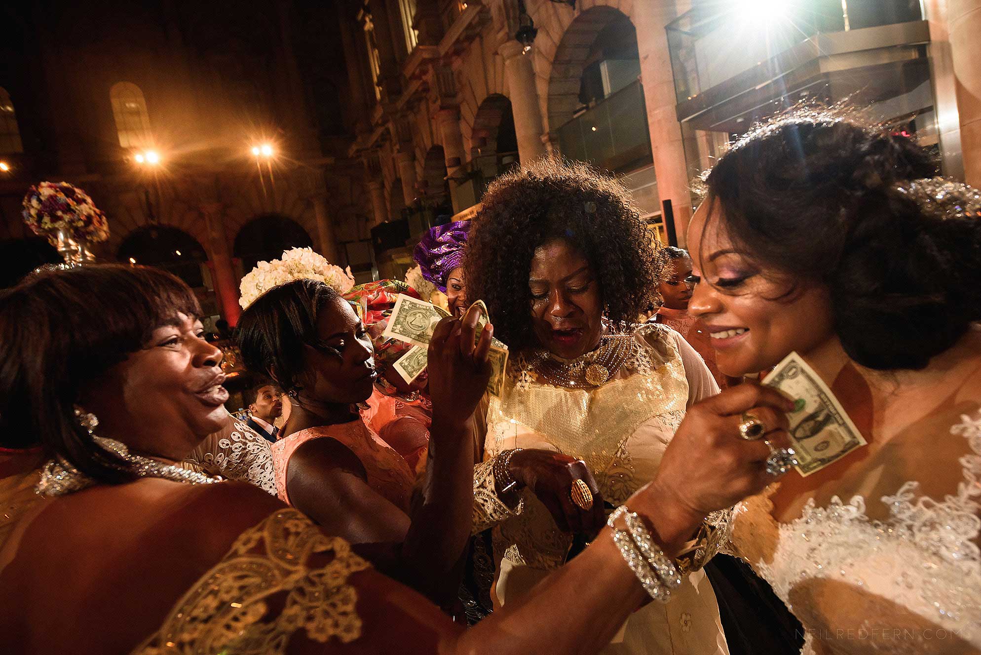 pinning money on bride