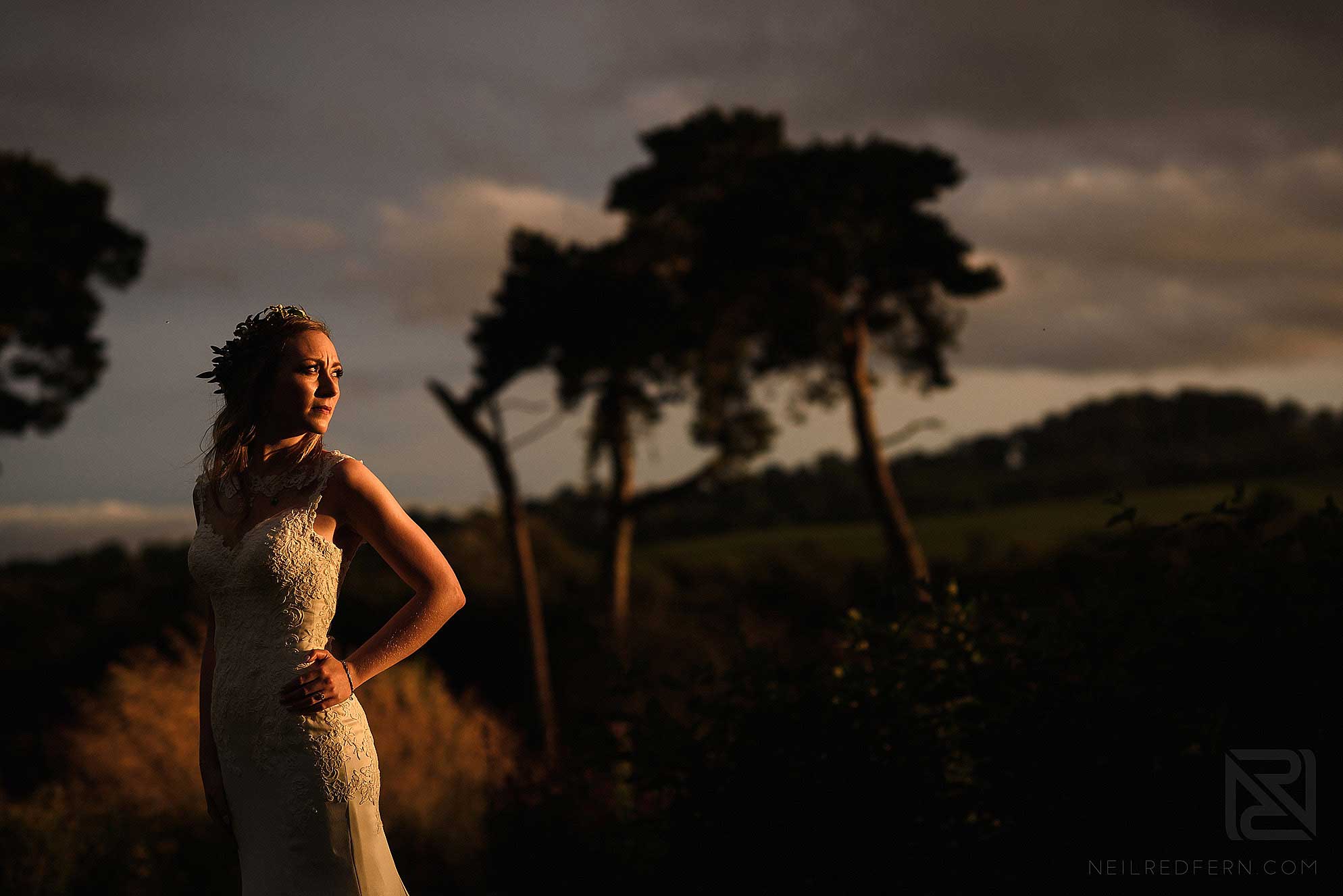 Abbeywood Estate wedding photography 25 evening portrait of bride