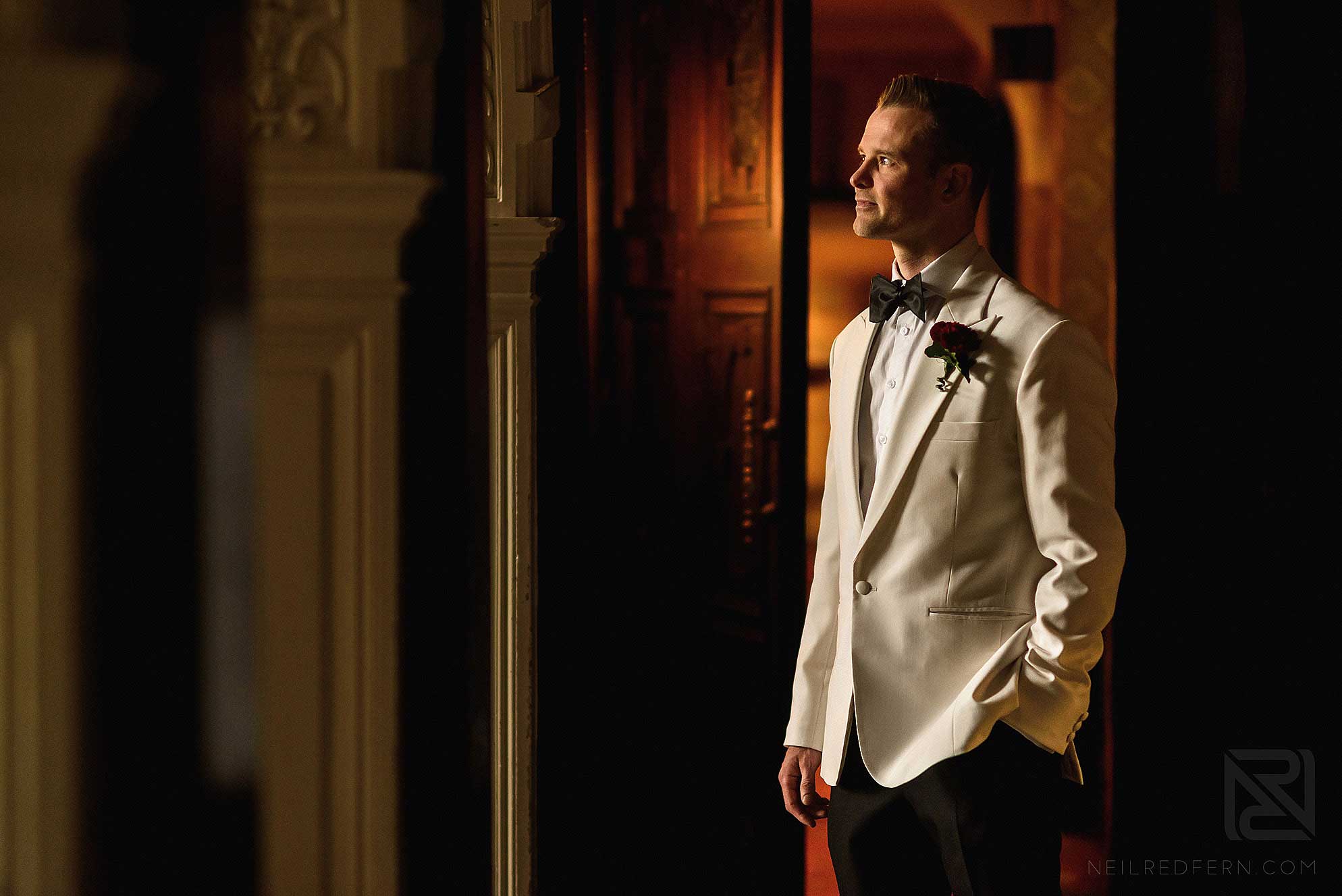 creative photograph of groom