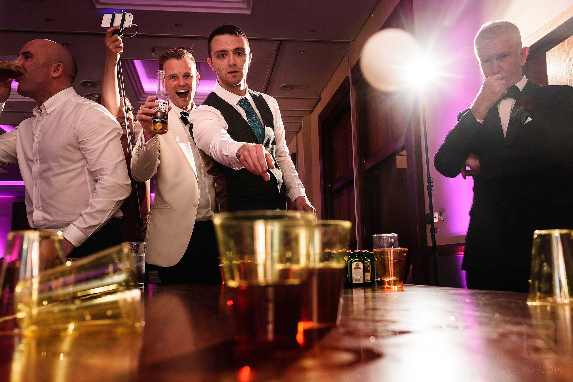 beer pong at wedding