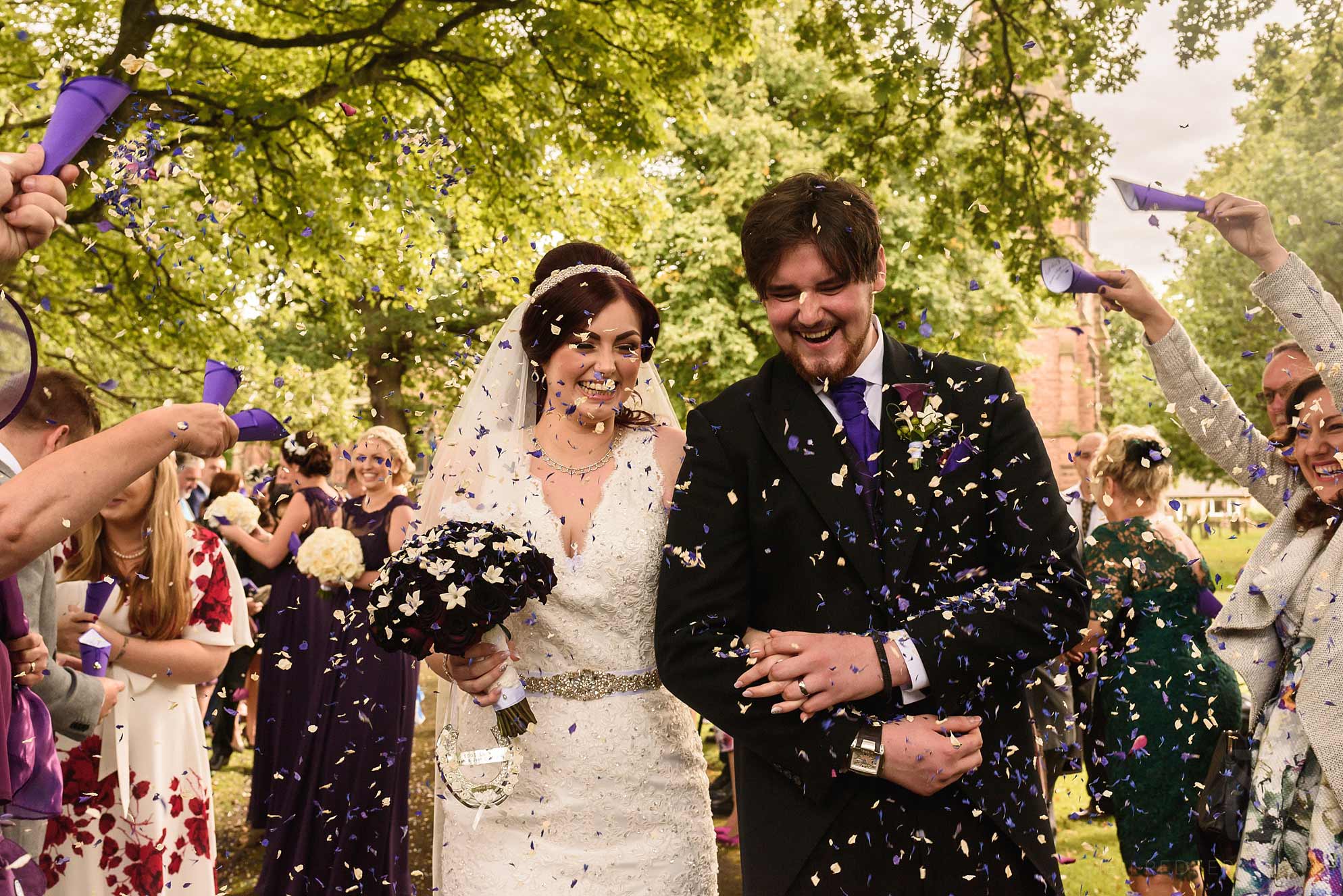 Knowsley Hall summer wedding 15 confetti photograph