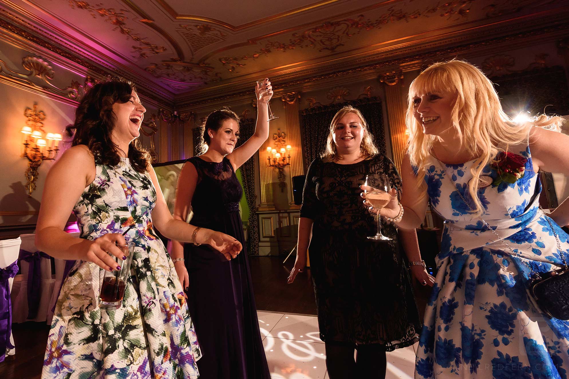 Knowsley Hall summer wedding 34 wedding guests dancing