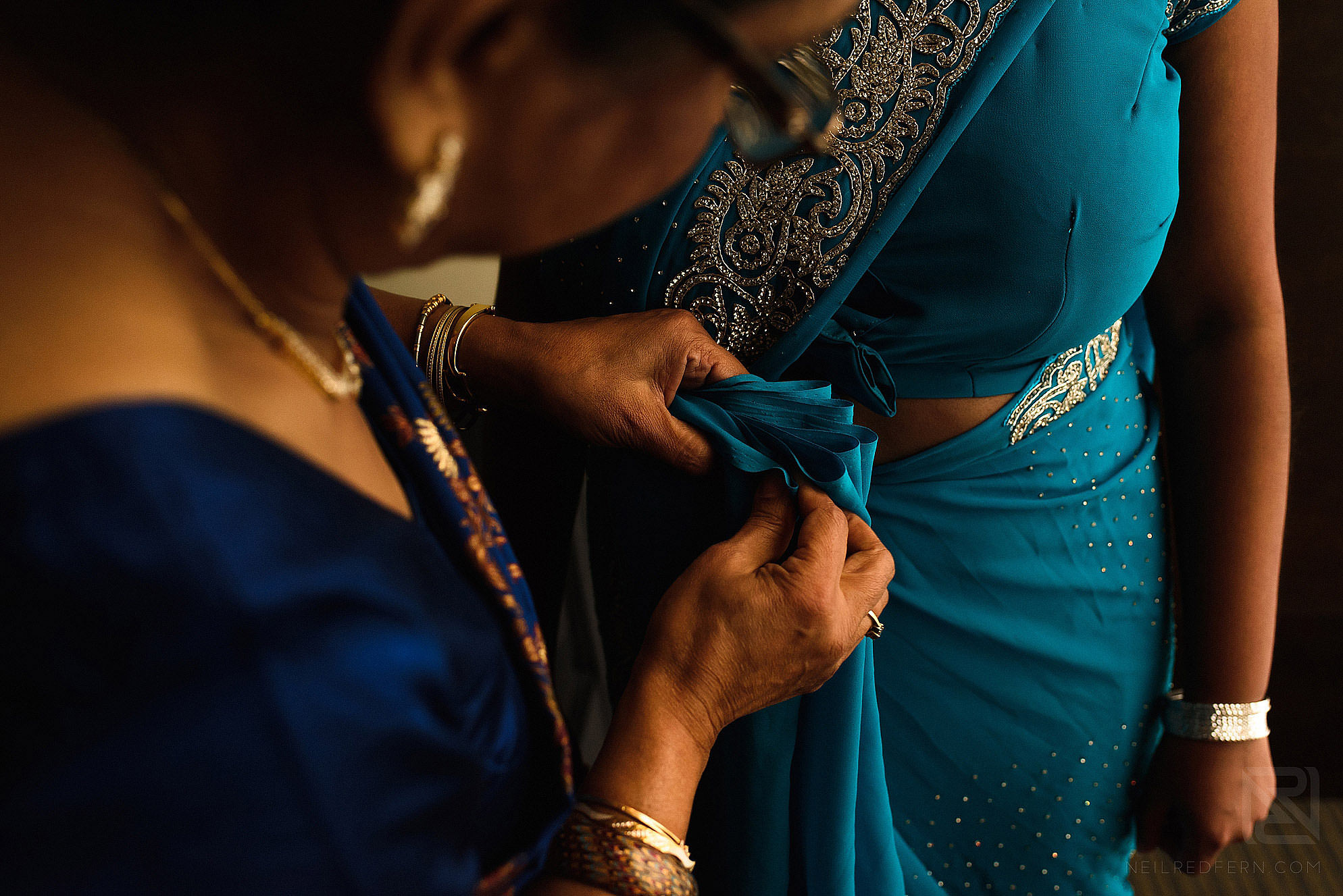 detail photograph of Indian wedding dress