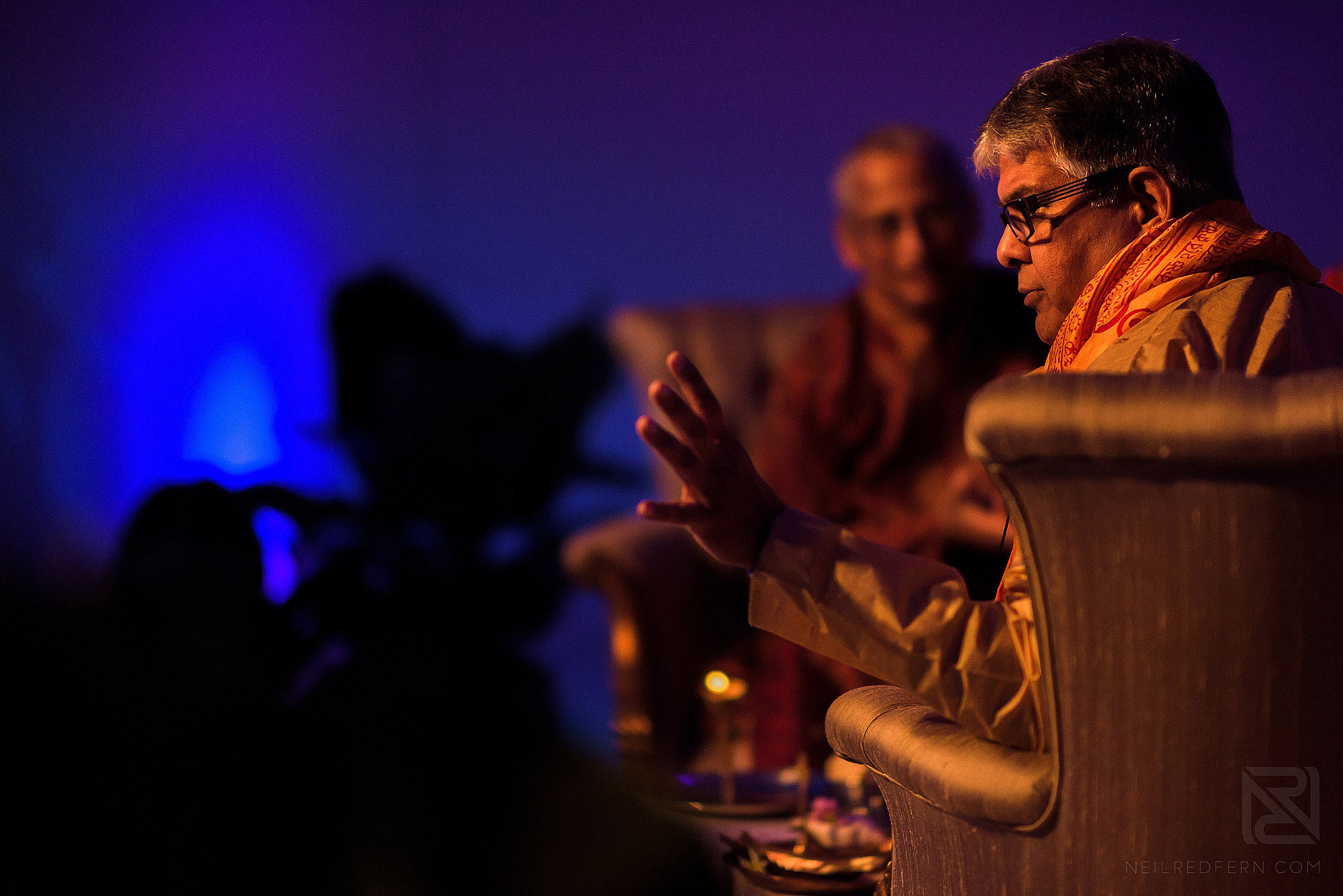 Priest talking during Hindu wedding ceremony