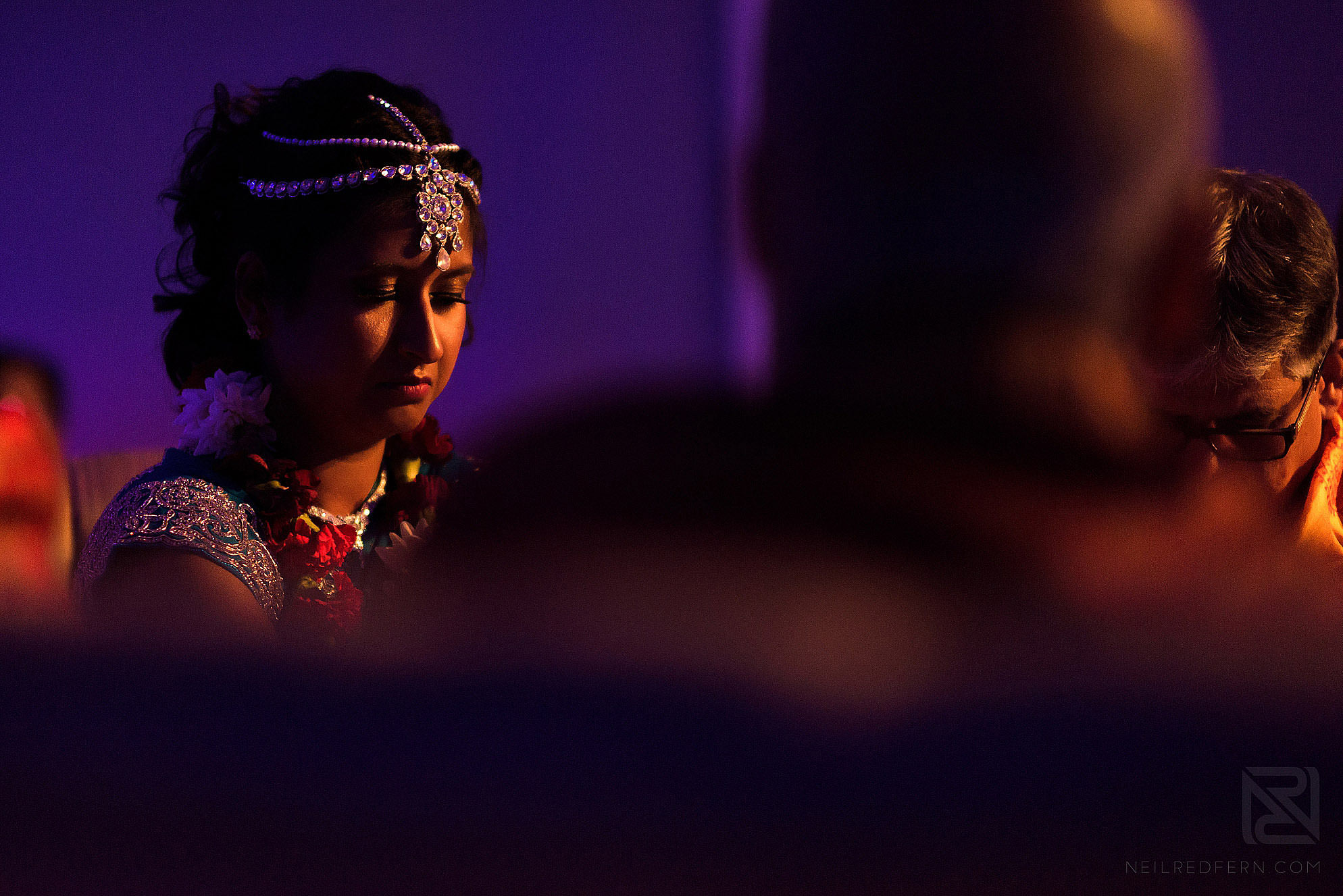 emotional bride during wedding ceremony