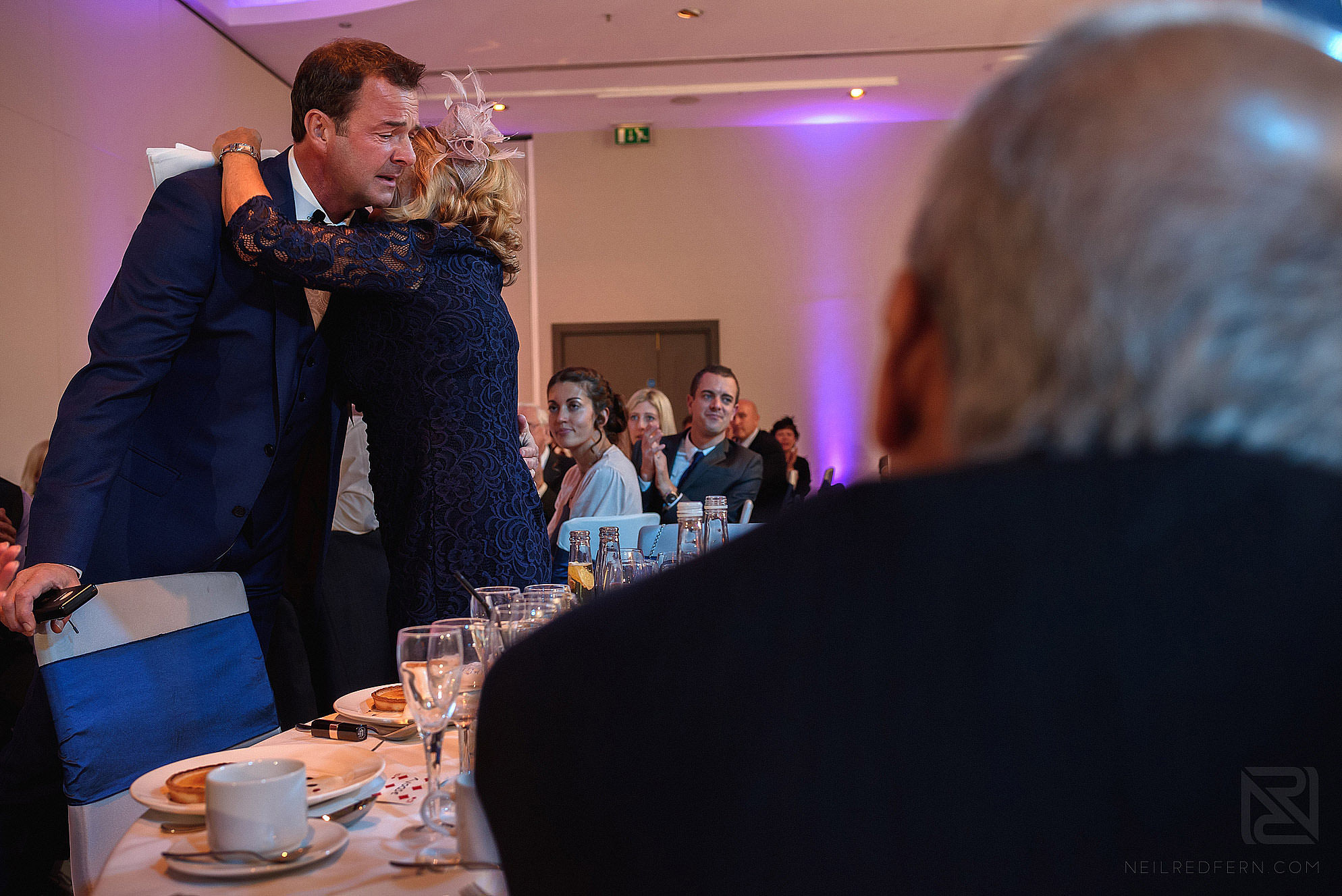 emotional groom during wedding speech
