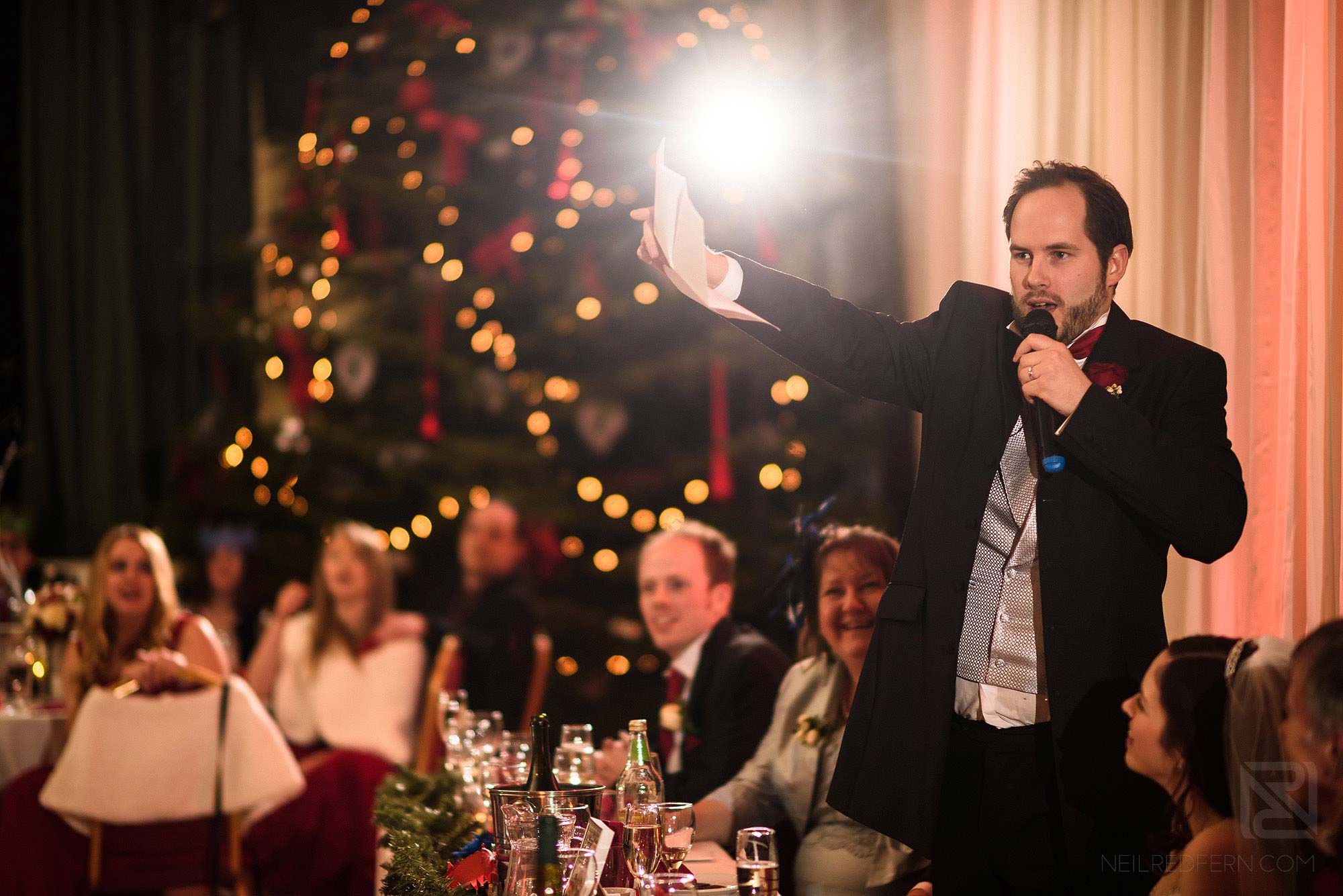 groom delivering wedding speech at The Bowdon Rooms