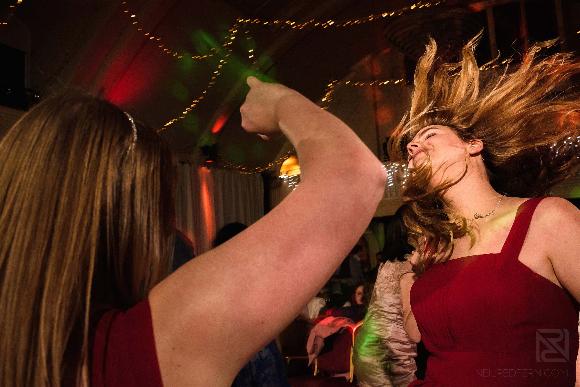 bridesmaids dancing at wedding
