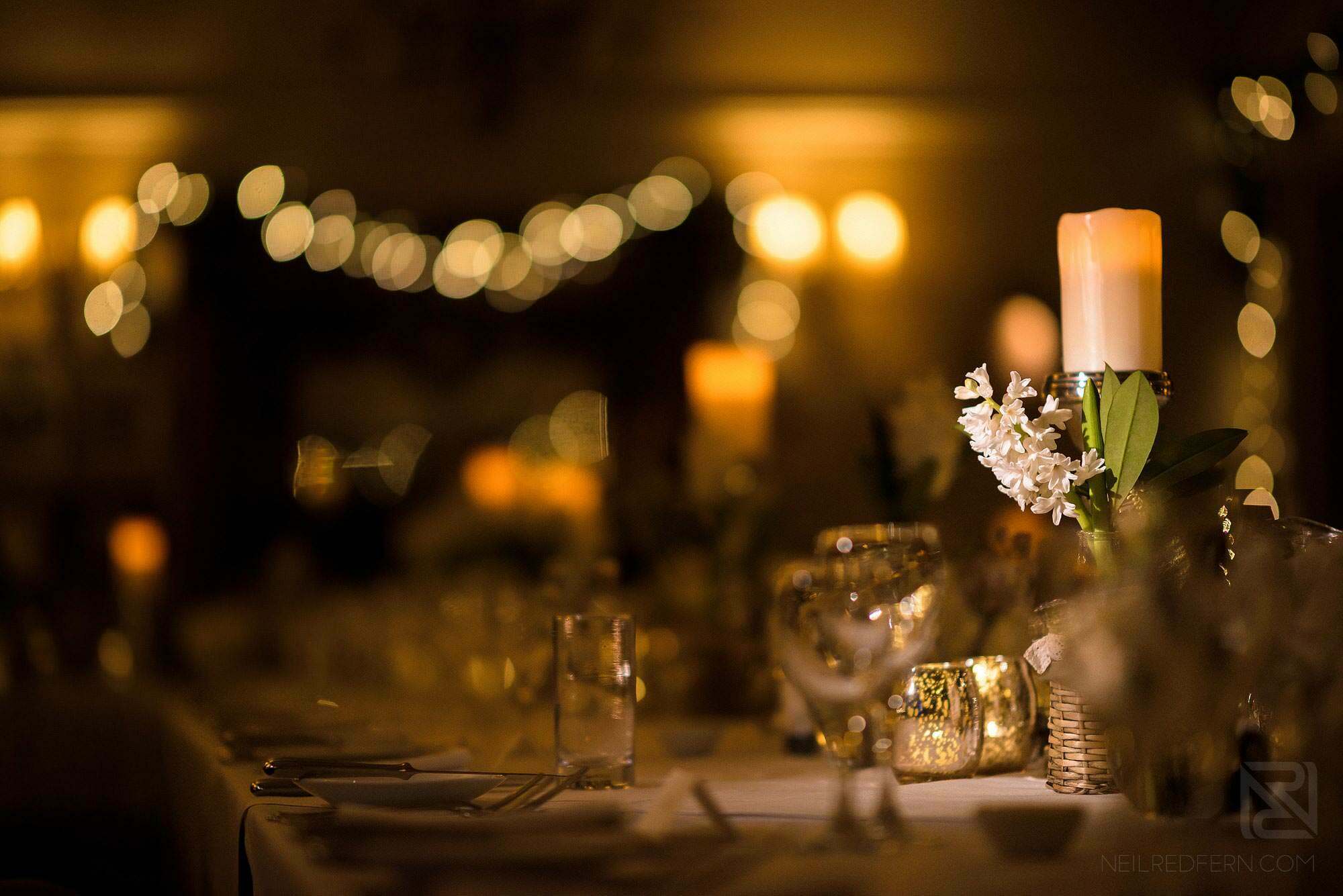 wedding breakfast room set up at Broadoaks Country House