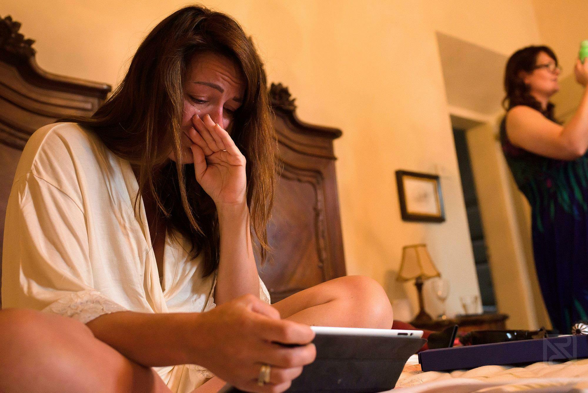 bride getting emotional