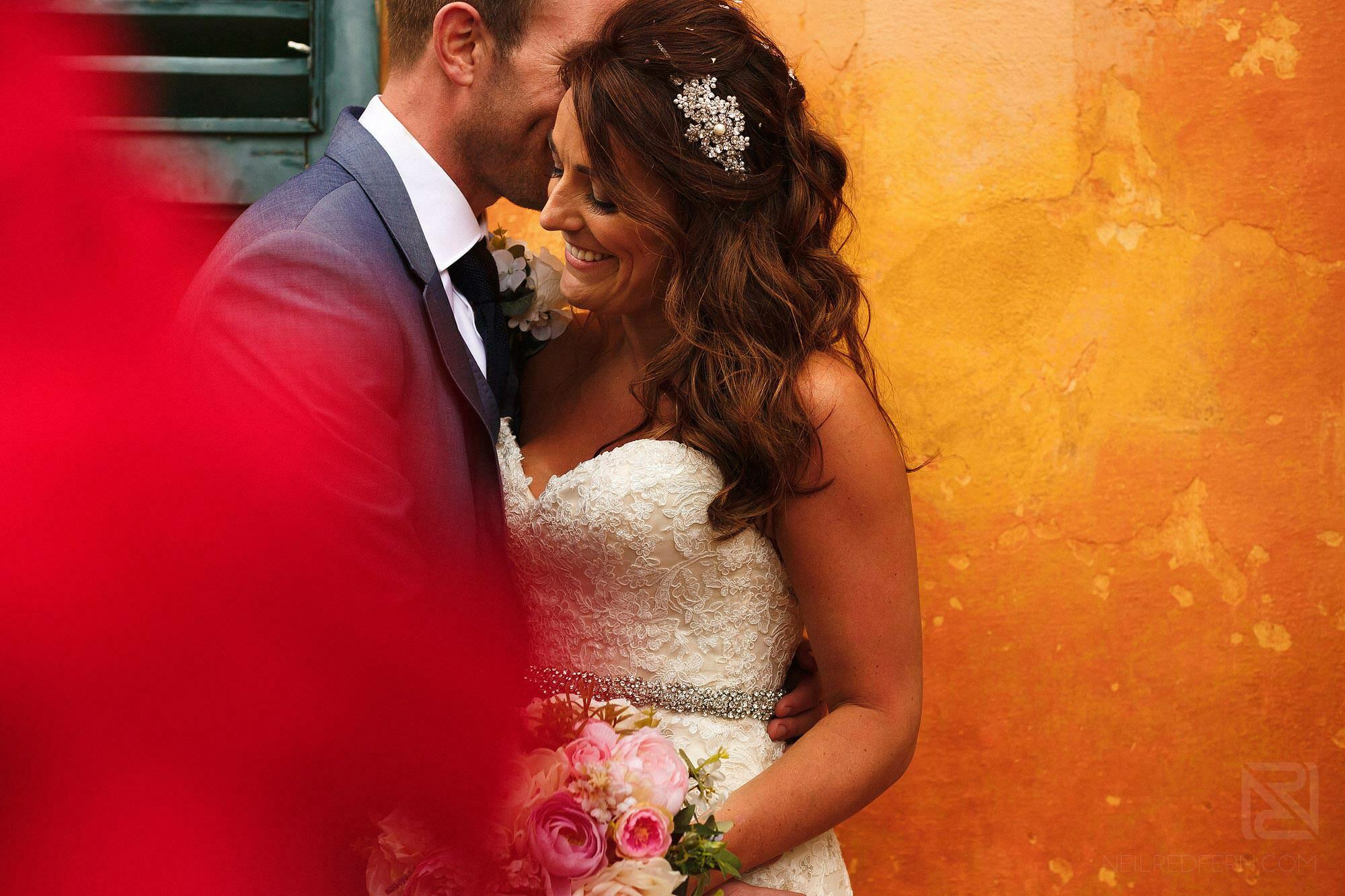 bride and groom portrait at Montestigliano