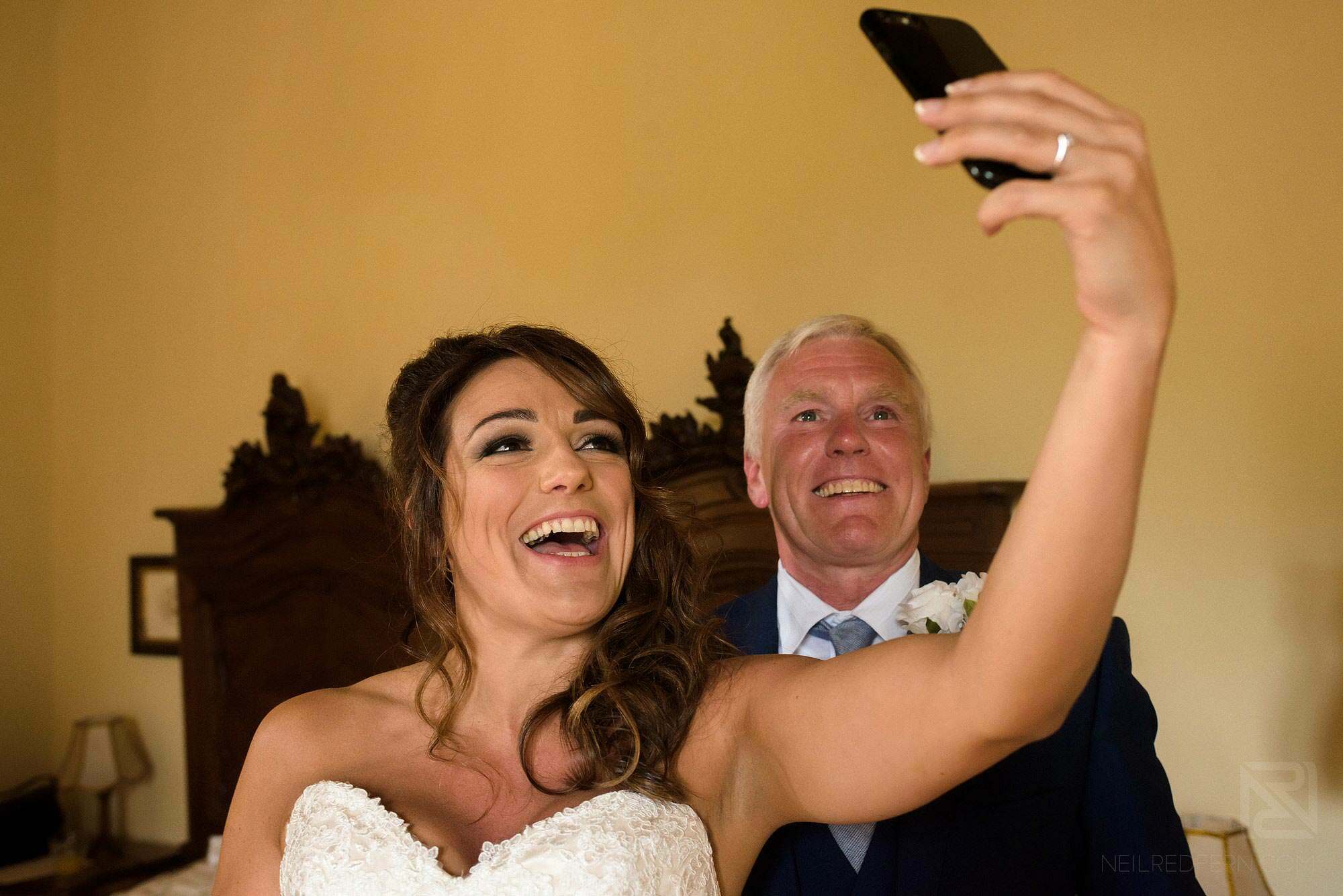 bride taking a selfie