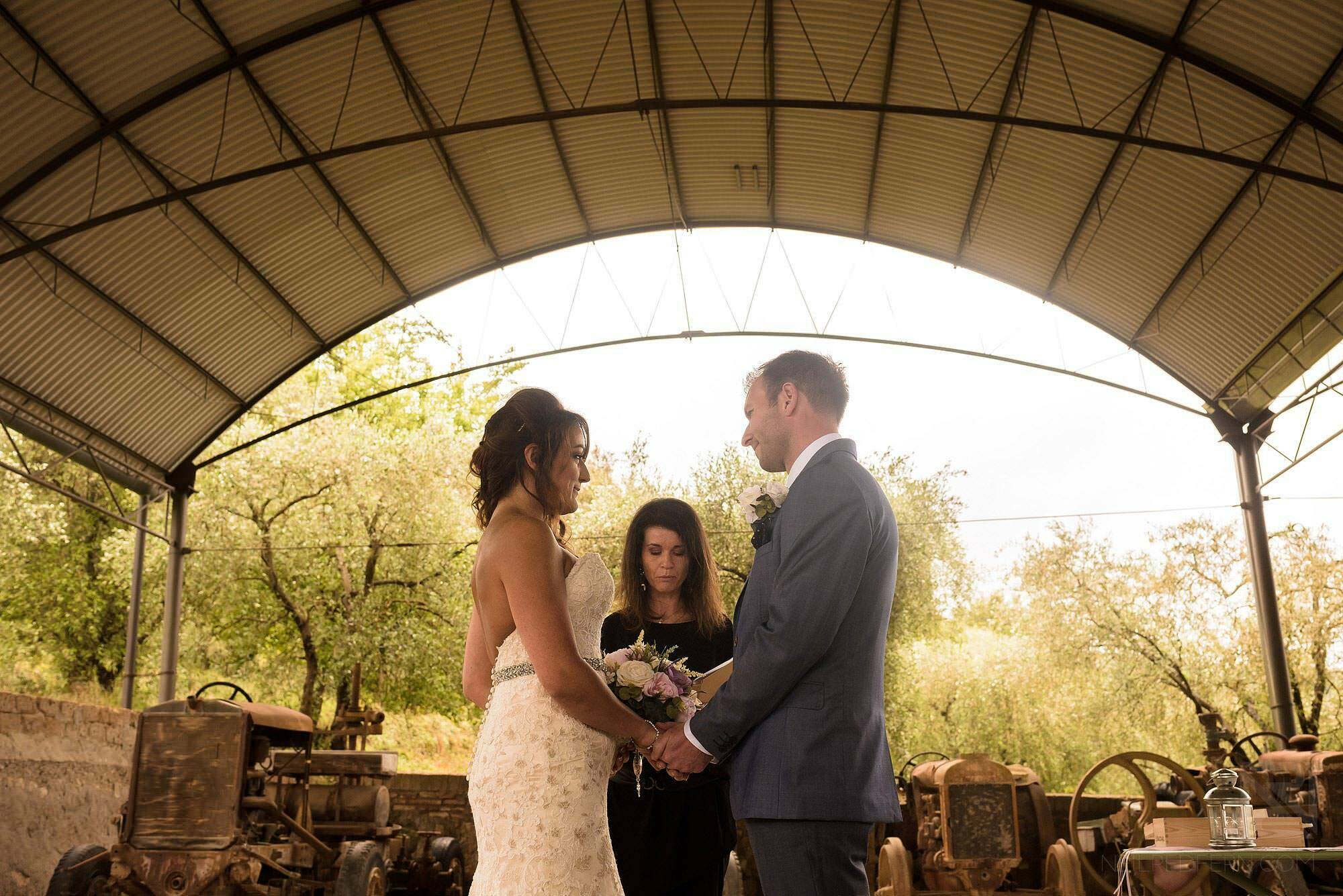 wedding ceremony at Montestigliano