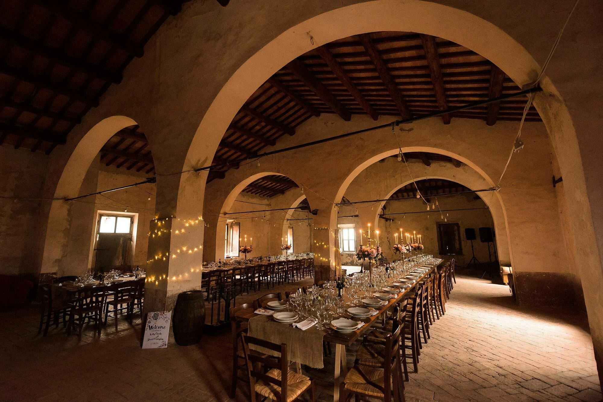 Montestigliano set up for wedding breakfast