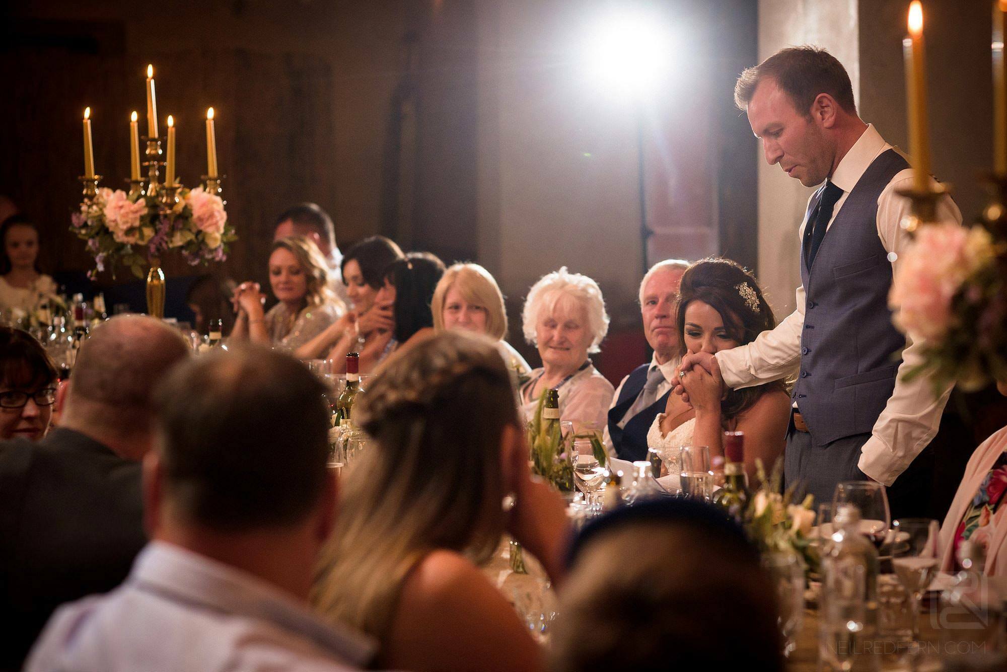 groom giving his wedding speech
