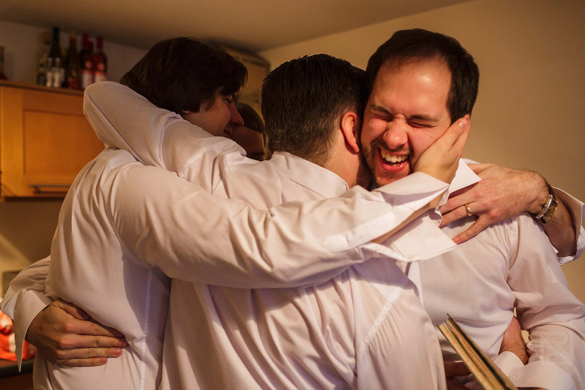 groomsmen having fun