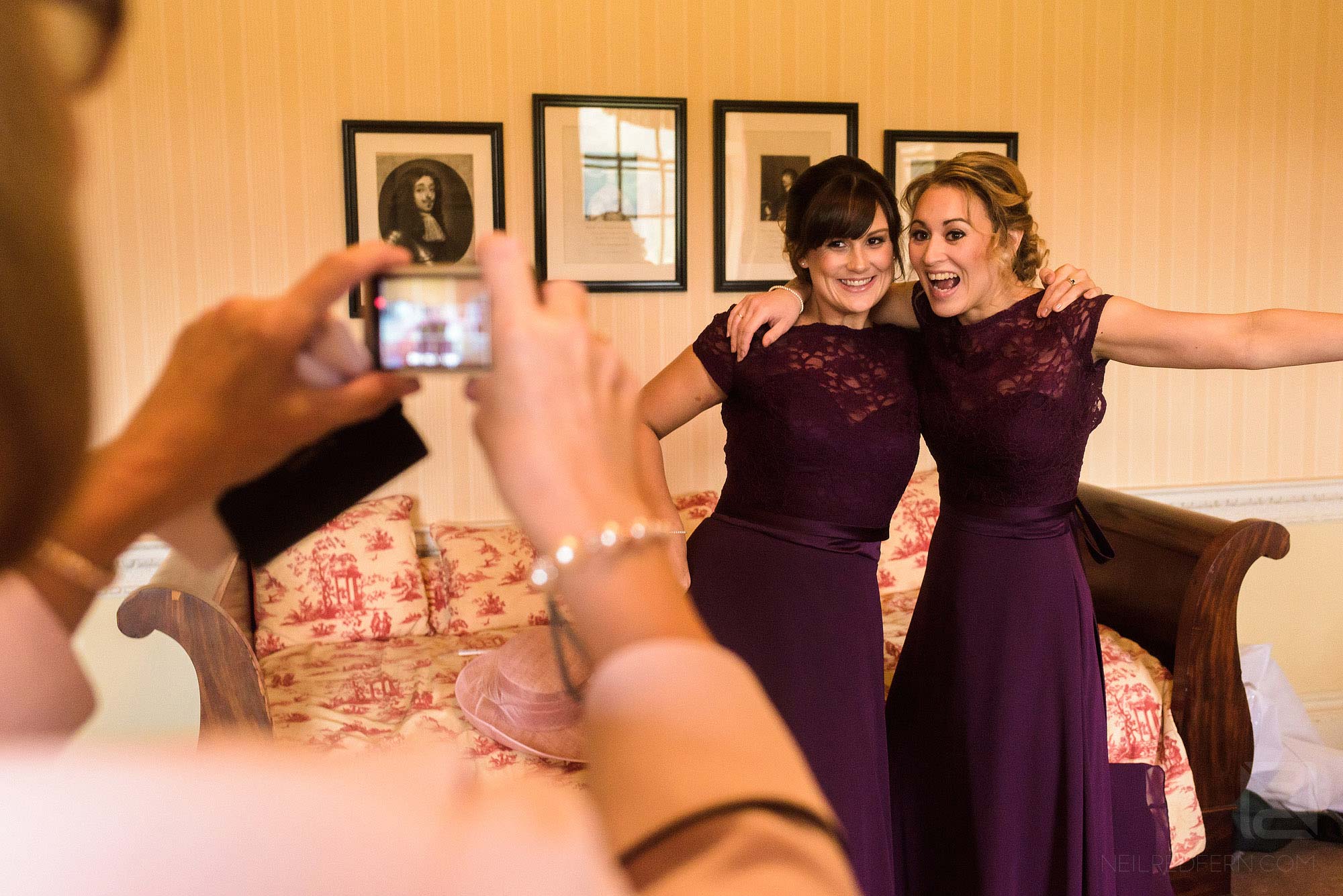 bridesmaids having fun