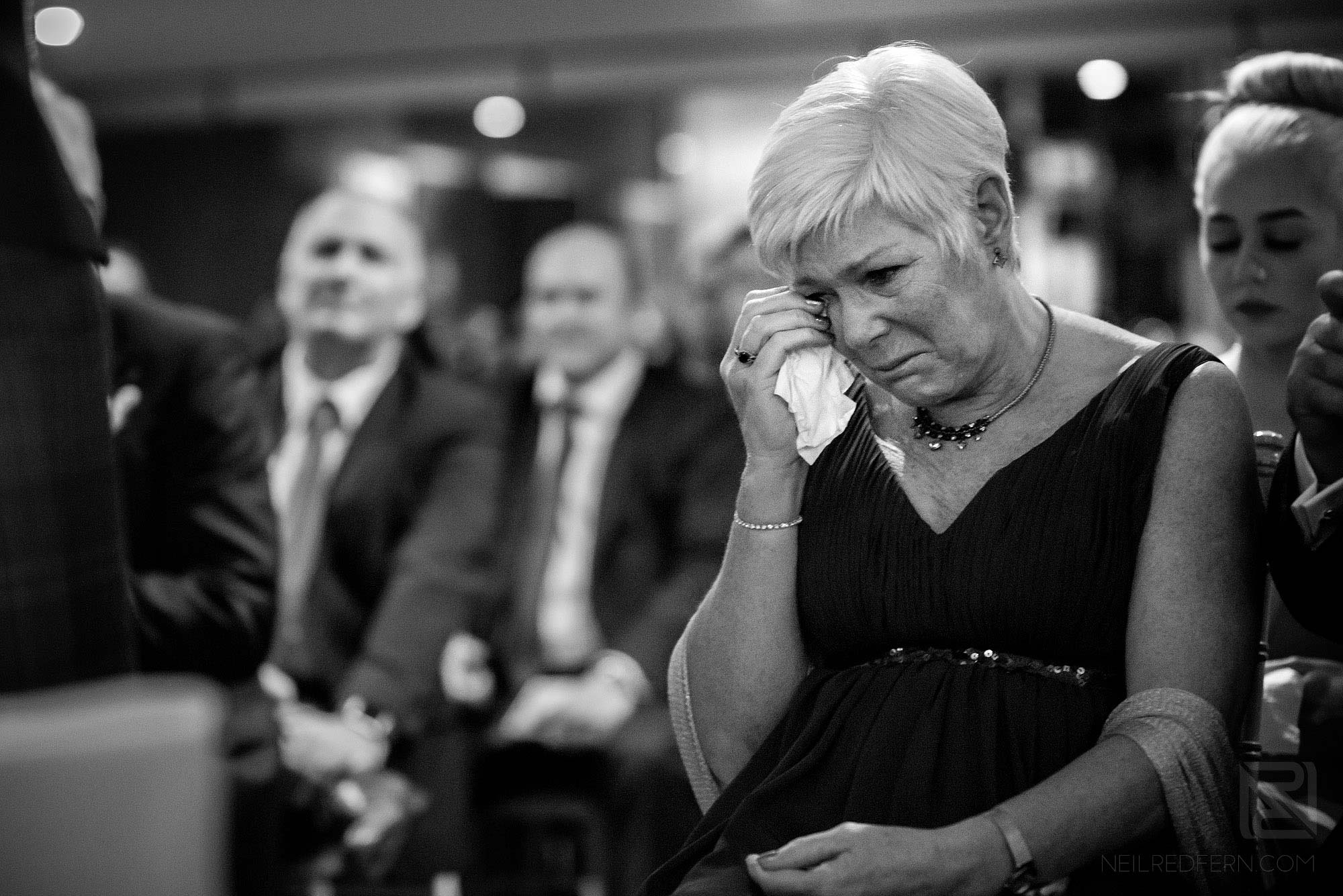 King Street Townhouse wedding photography 15 mother of groom crying during wedding ceremony