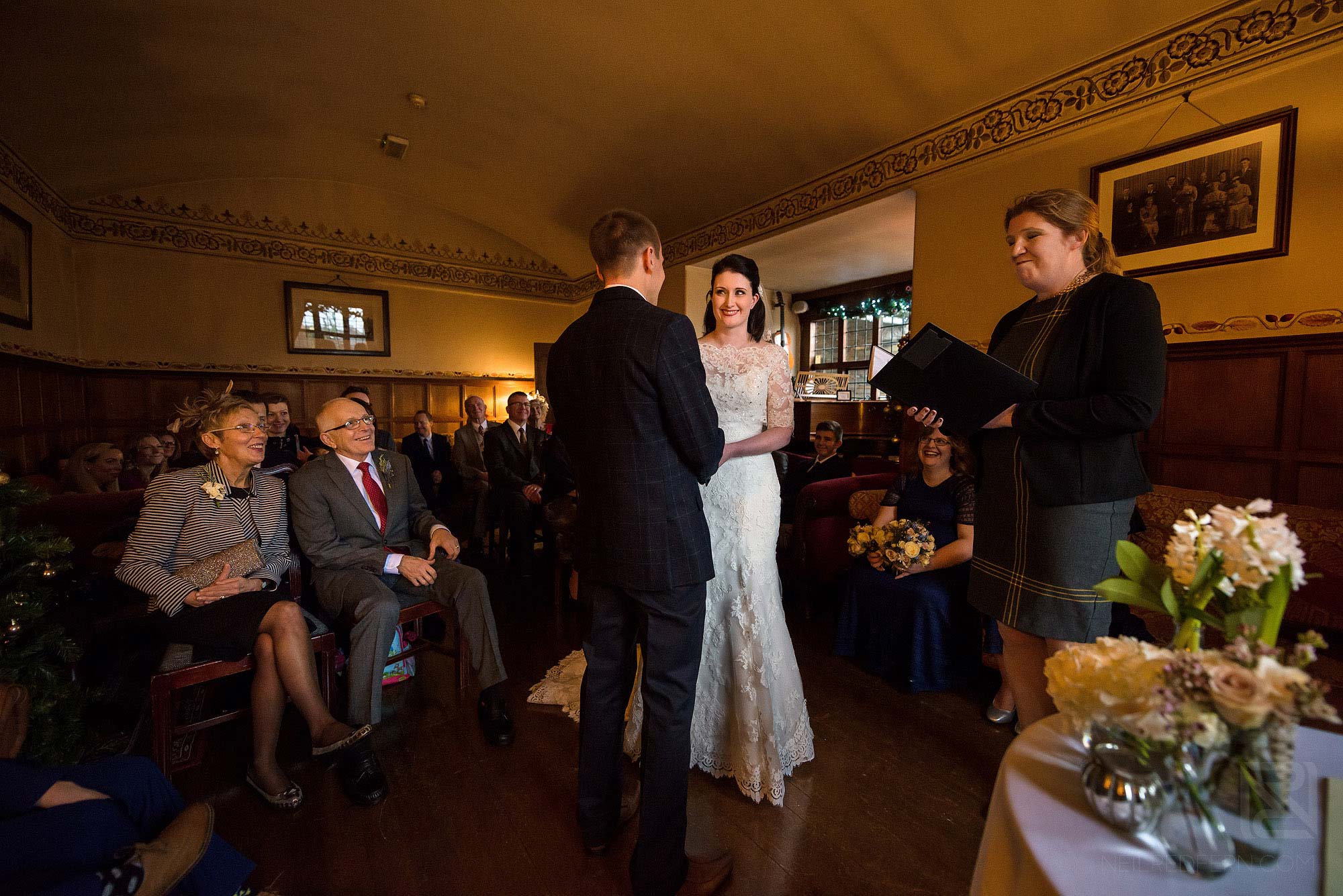wedding ceremony photograph at Broadoaks Country House in Lake District
