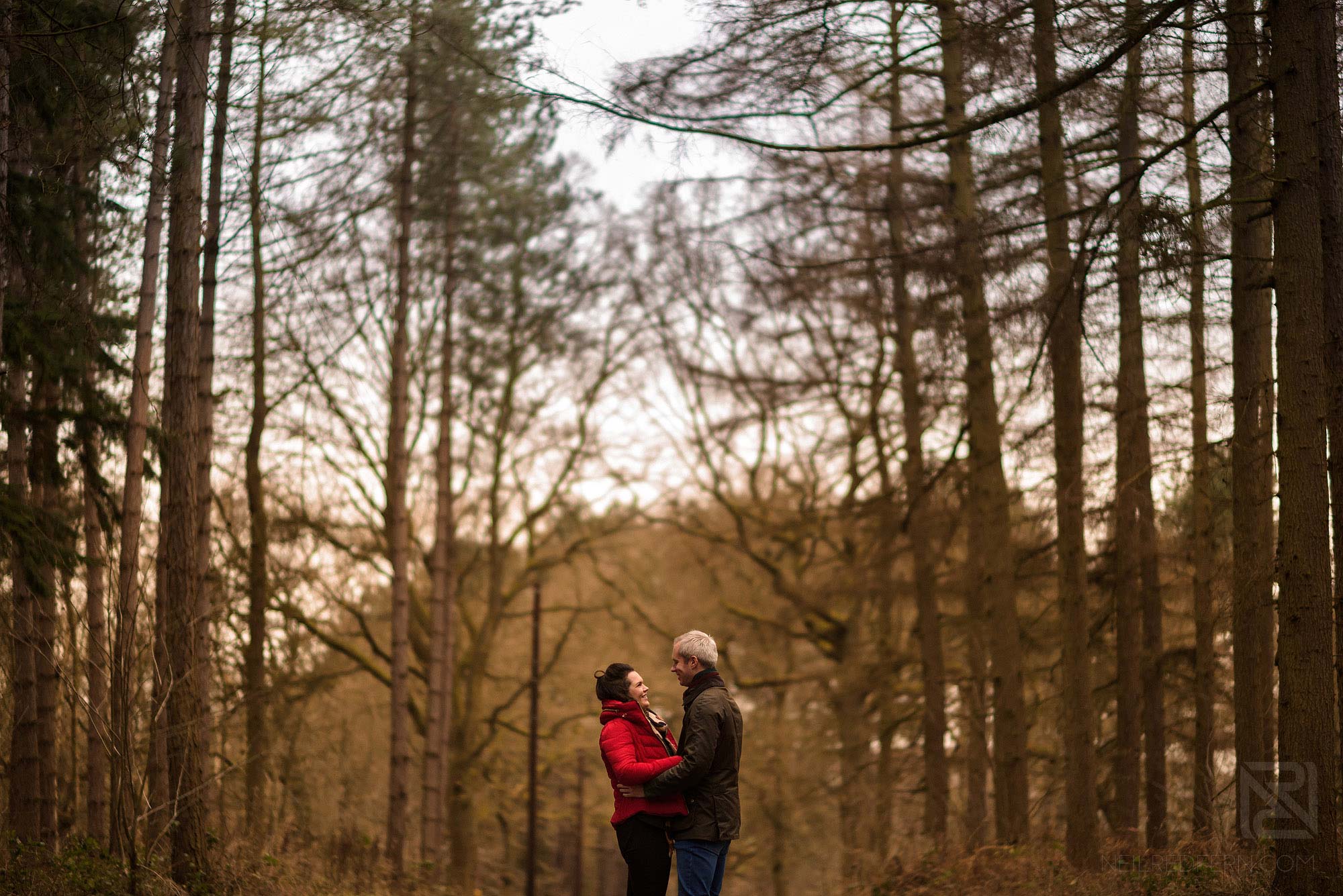 Woodland engagement shoot 1 romantic photograph of couple in woodland