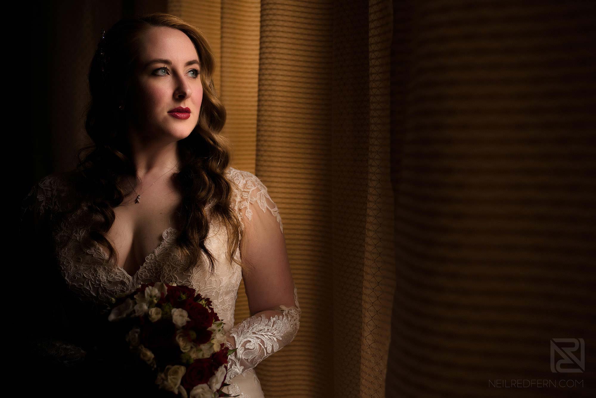Manchester Museum wedding photography 13 beautiful portrait of bride by window