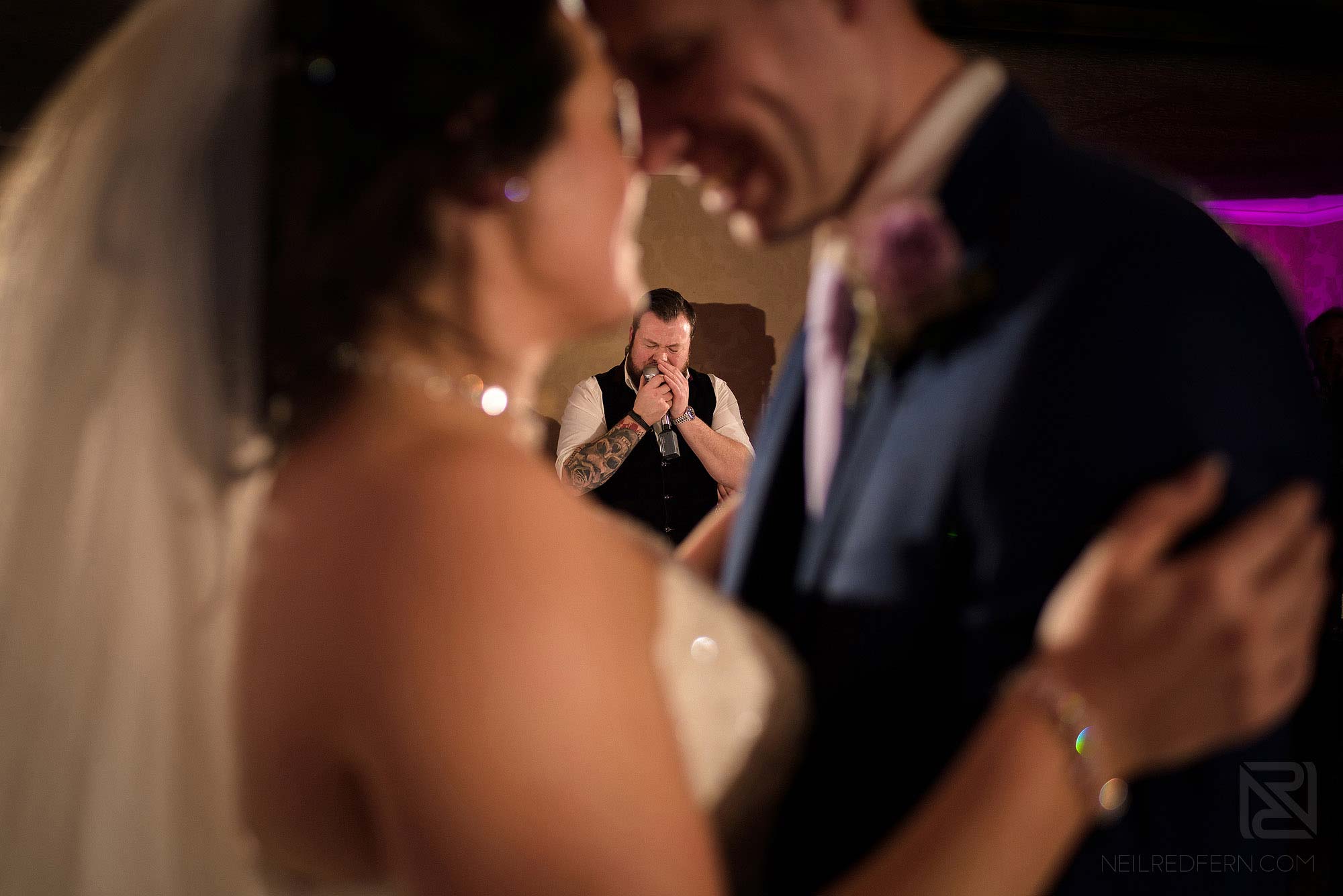 Gavin from The Rush wedding band singing first dance