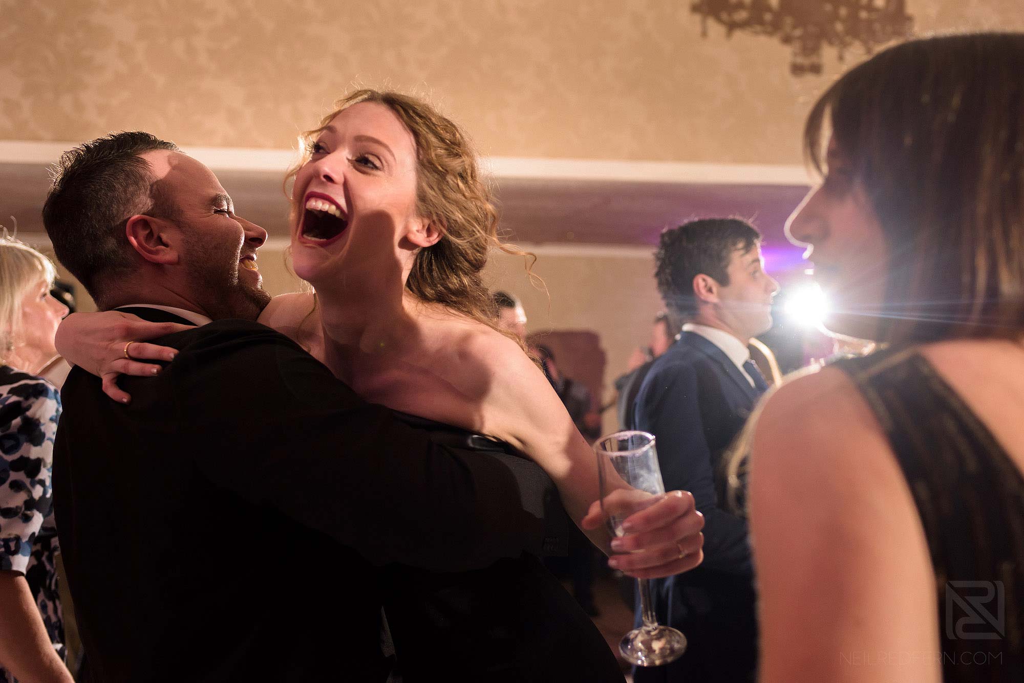 guests dancing during wedding reception