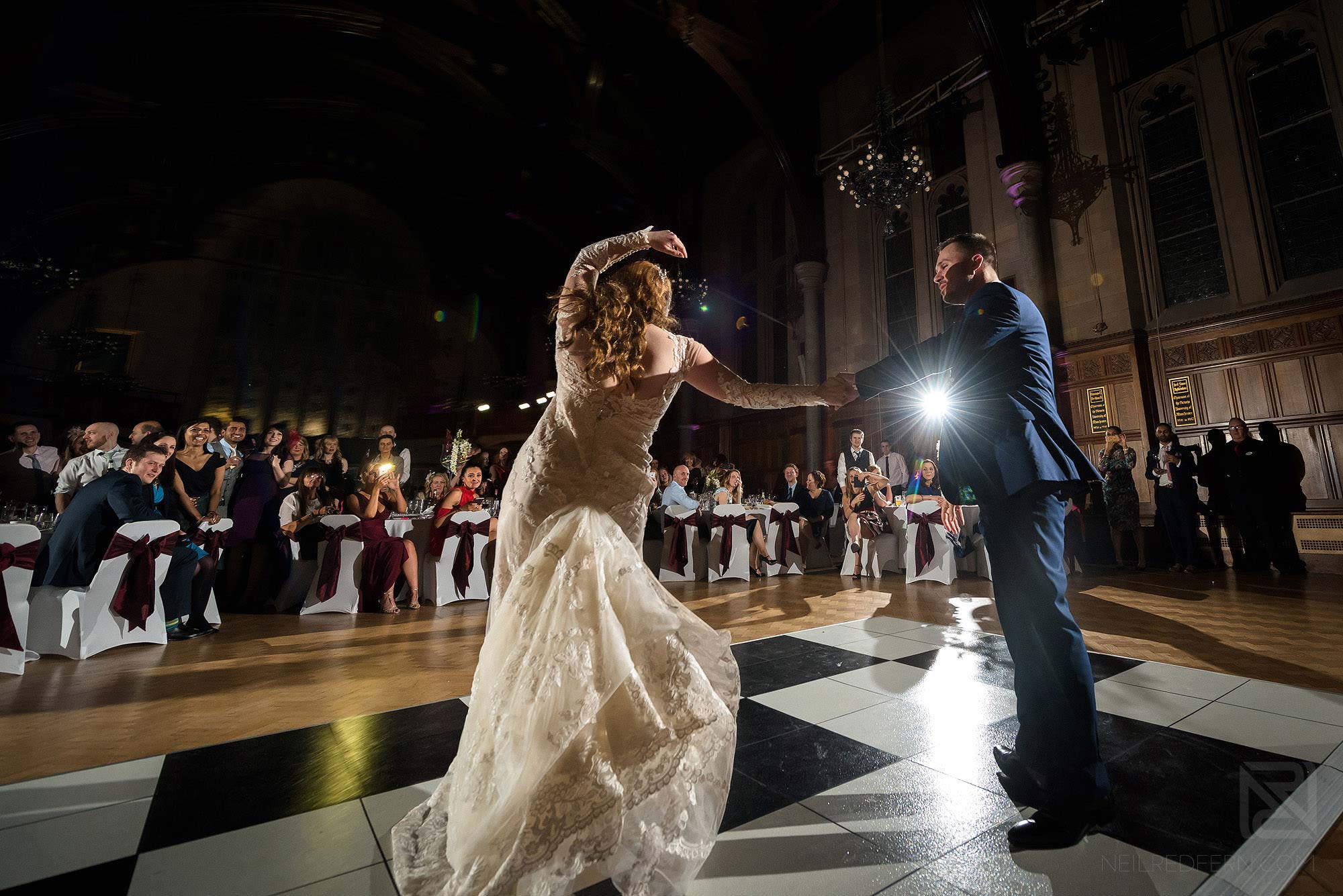 Manchester Museum wedding photography 30 first dance at Manchester Museum