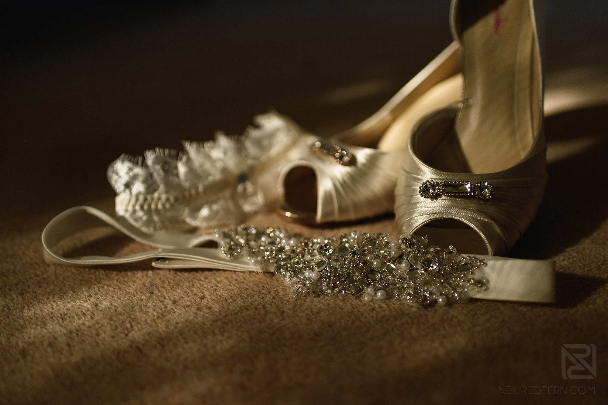 detail photograph of bride's shoes