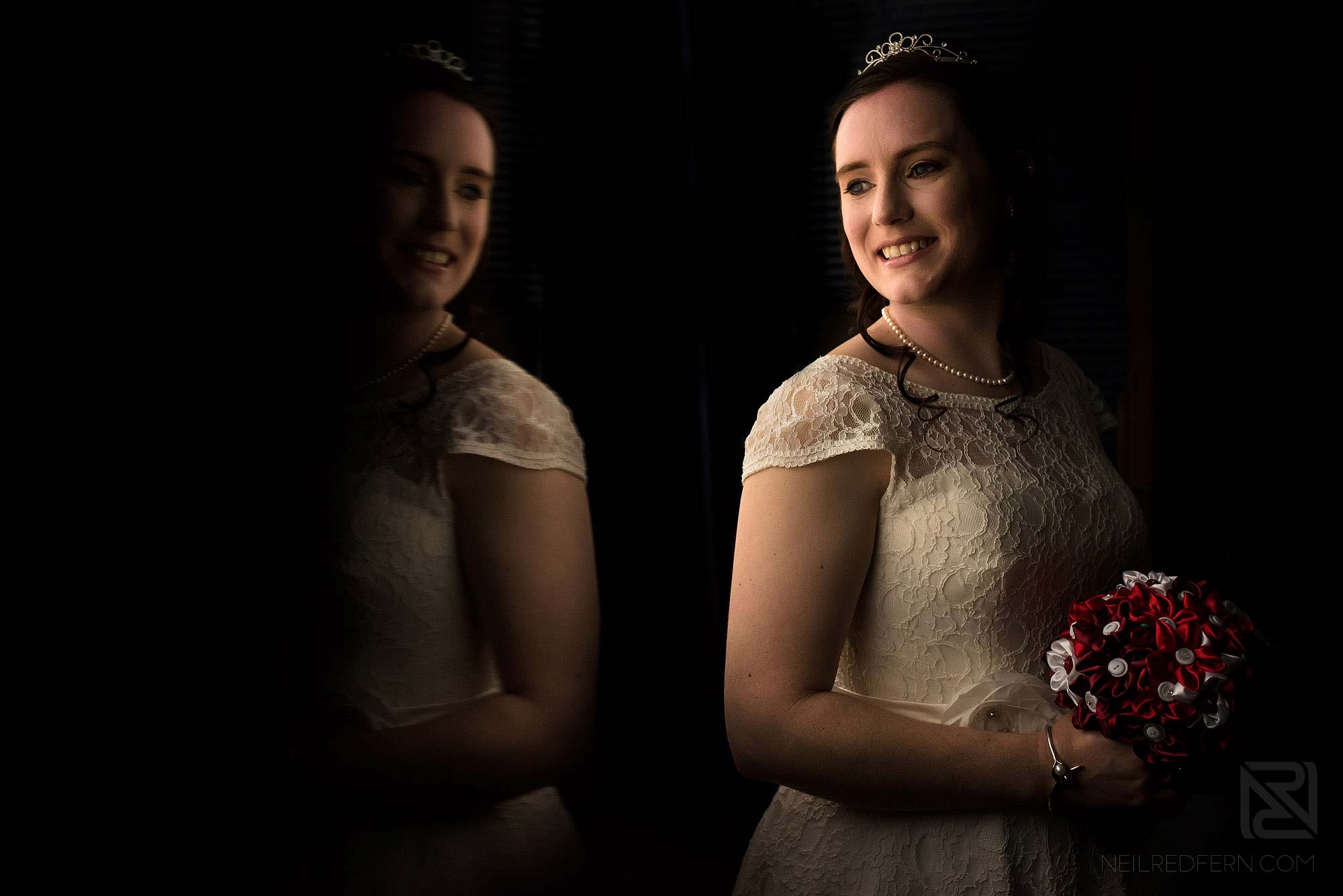 beautiful portrait of bride using window light