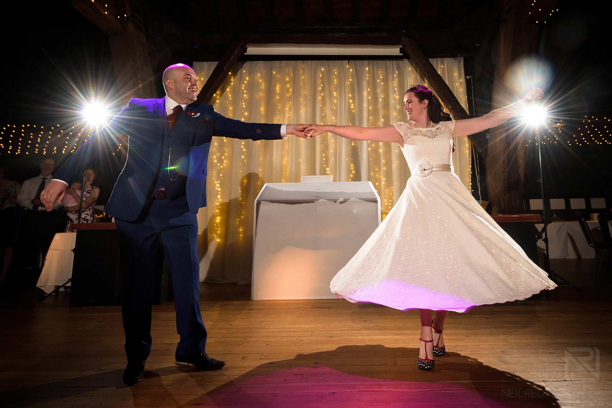 first dance photograph in Rivington Hall Barn