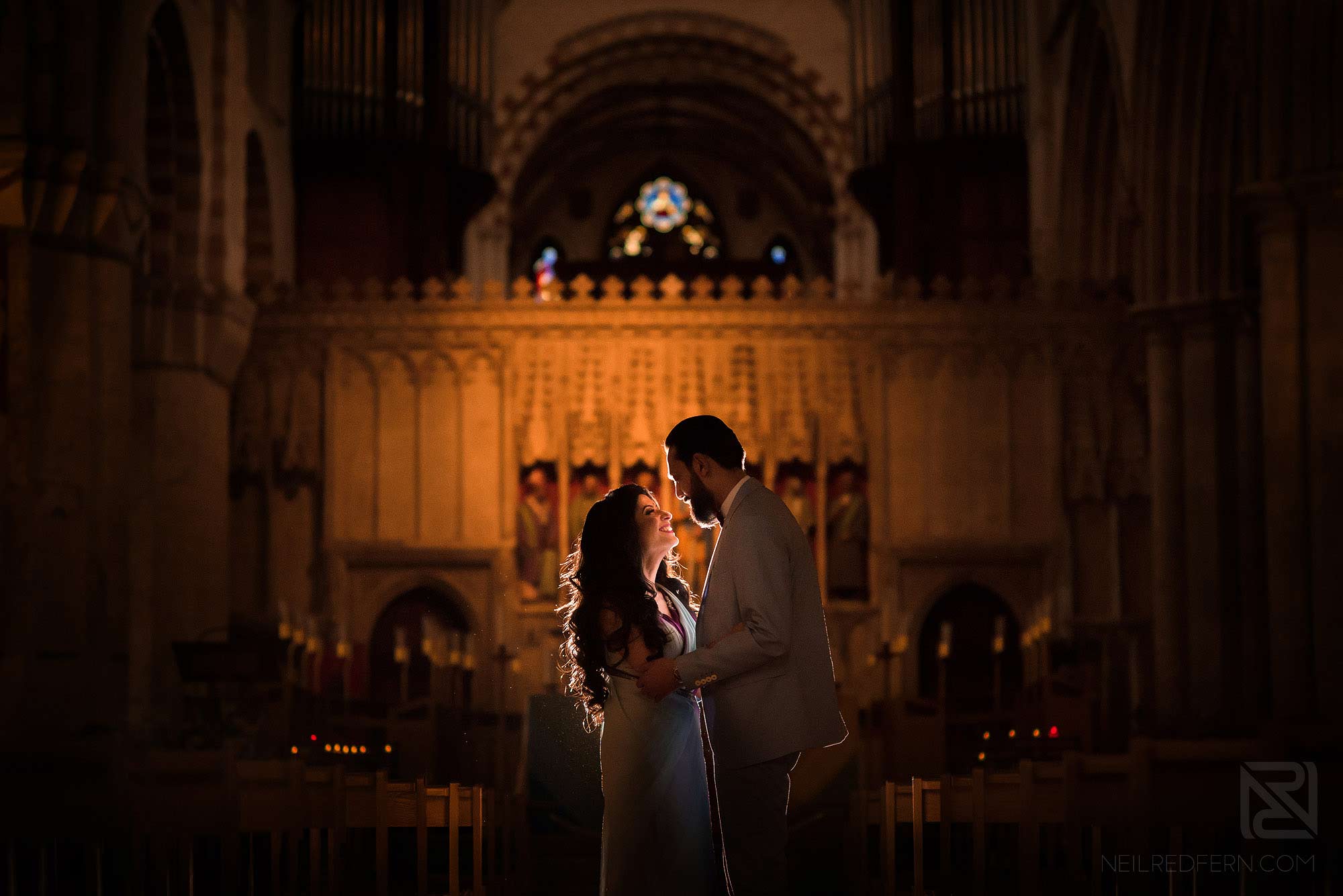 portrait photograph inside St Albans Cathedral