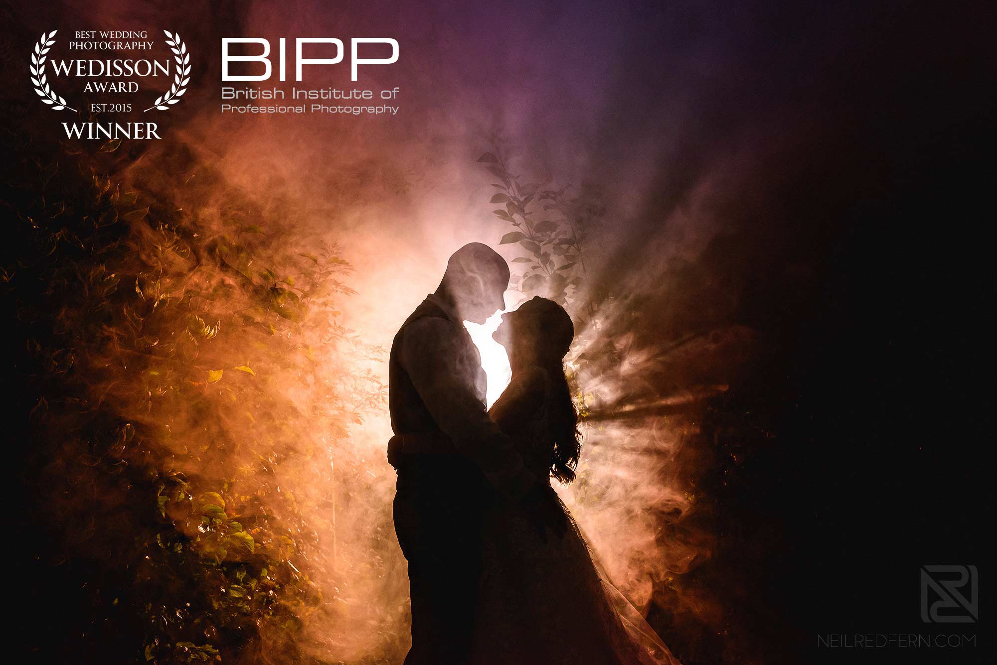 award winning wedding photograph of bride and groom at Sandhole Oak Barn