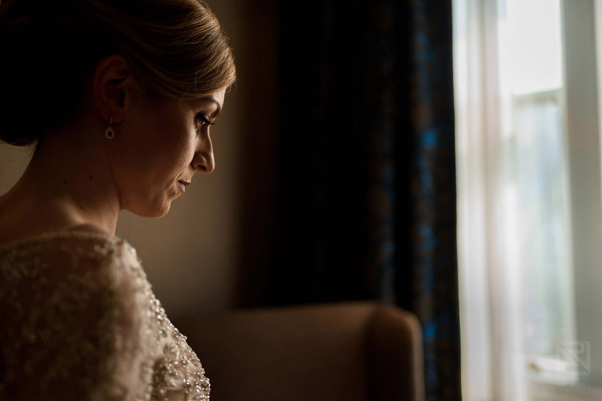 portrait of bride just before wedding ceremony
