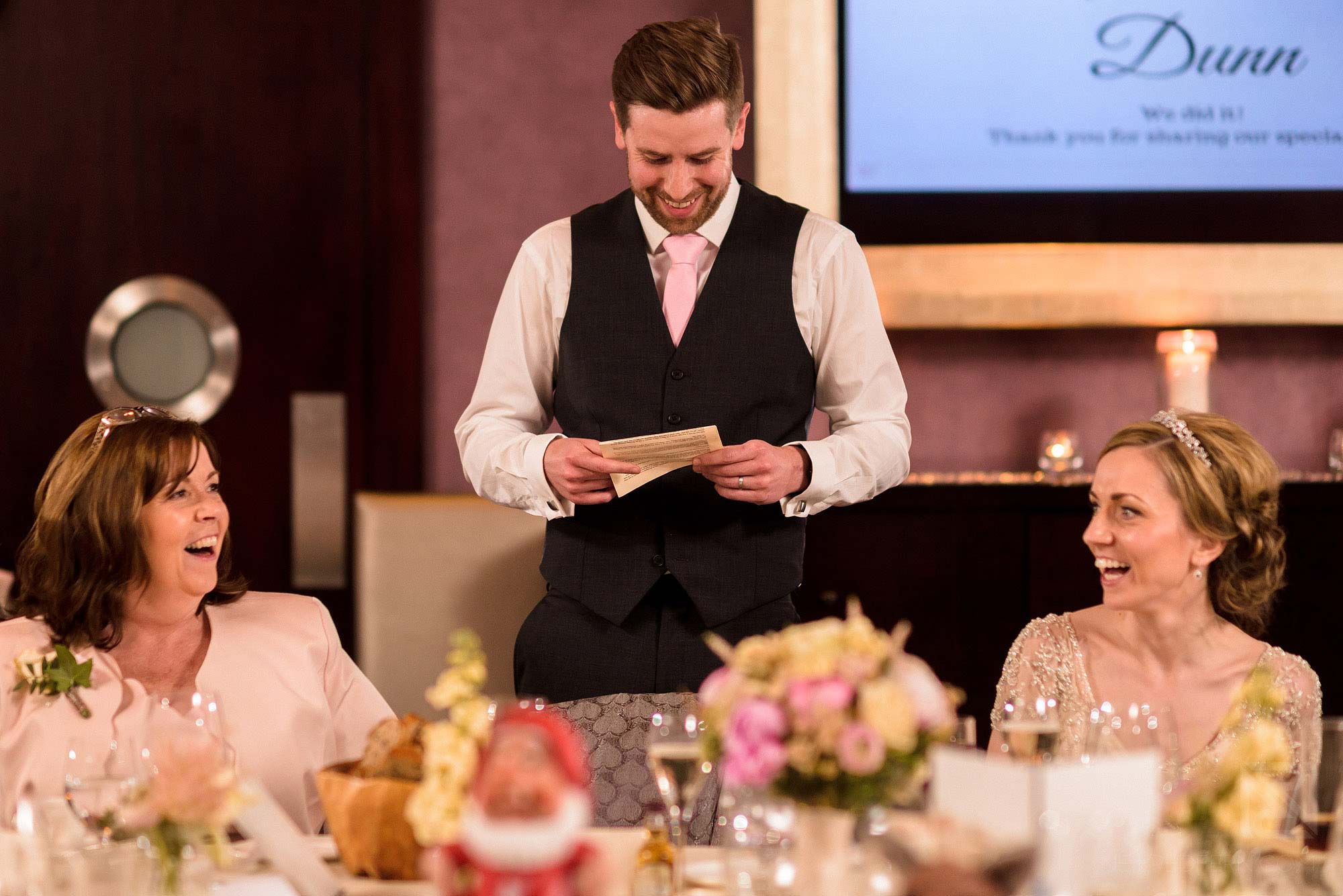 groom delivering speech