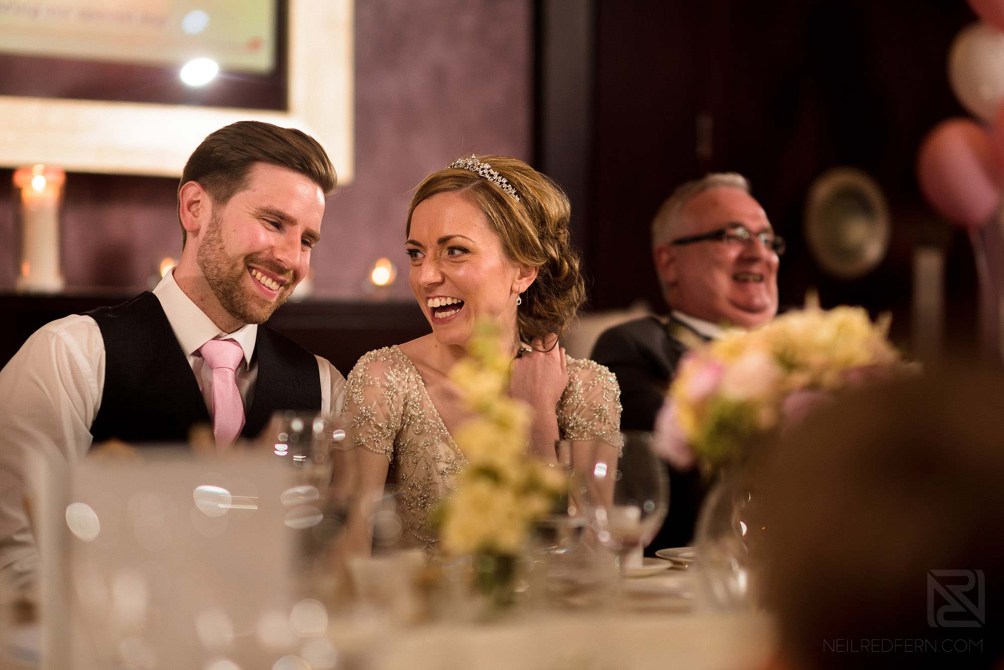 laughter during wedding speeches at Chester Grosvenor