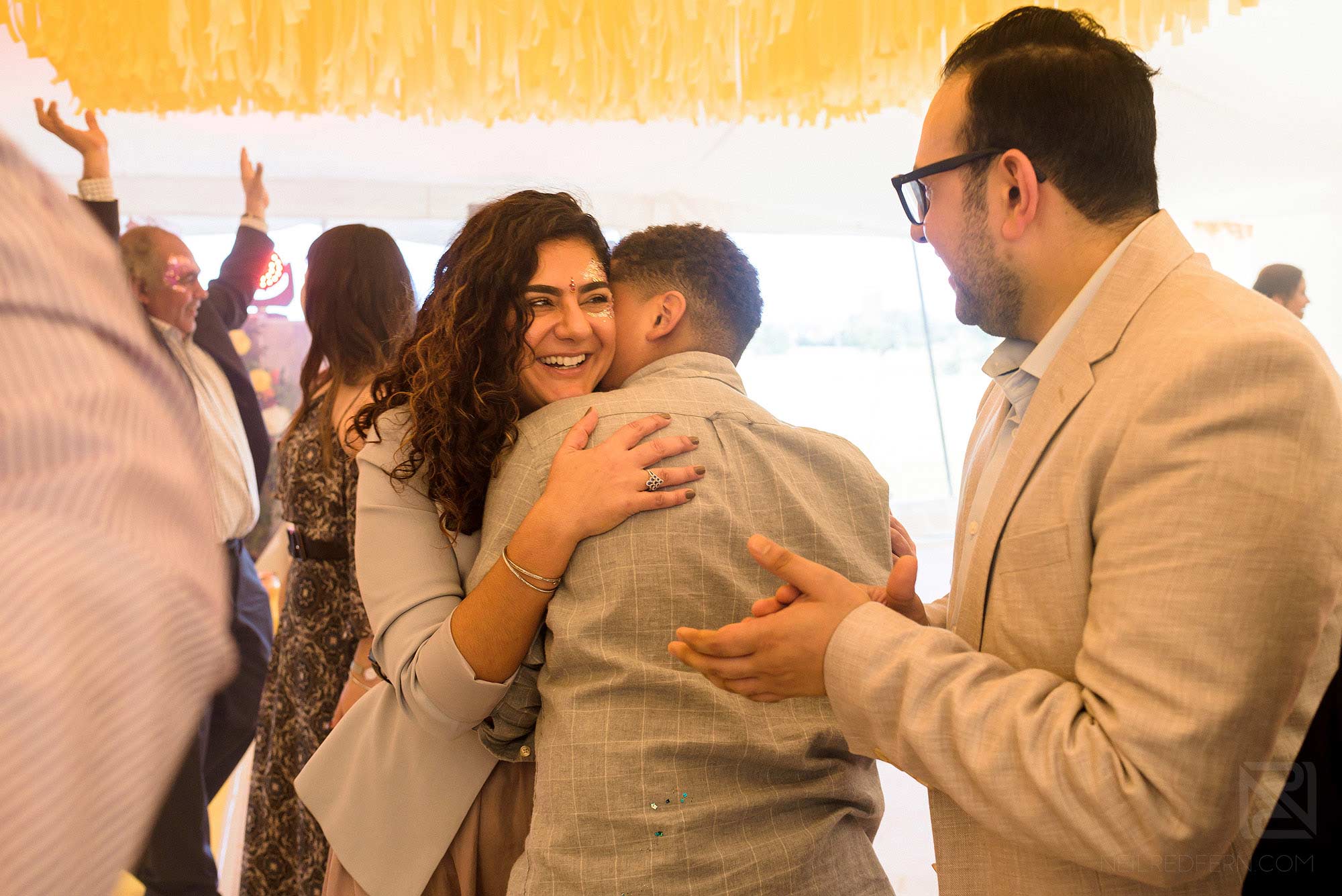 guests dancing at Indian wedding celebration