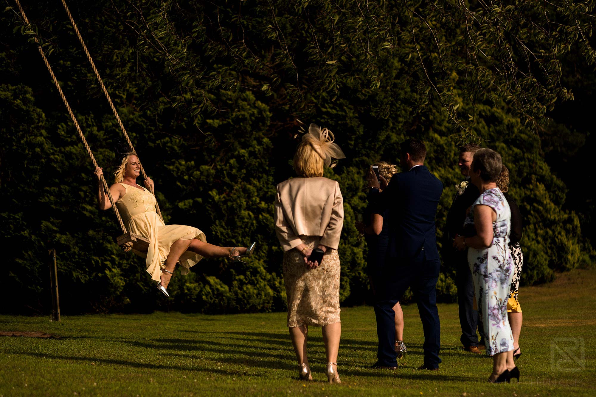 guest on swing at Delamere Manor