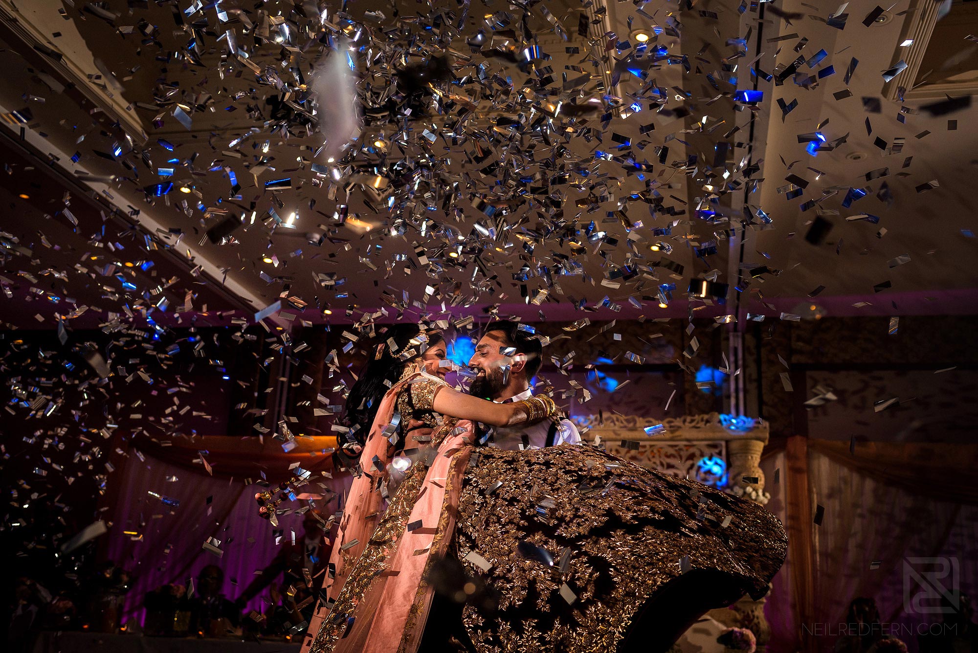 confetti cannon during first dance