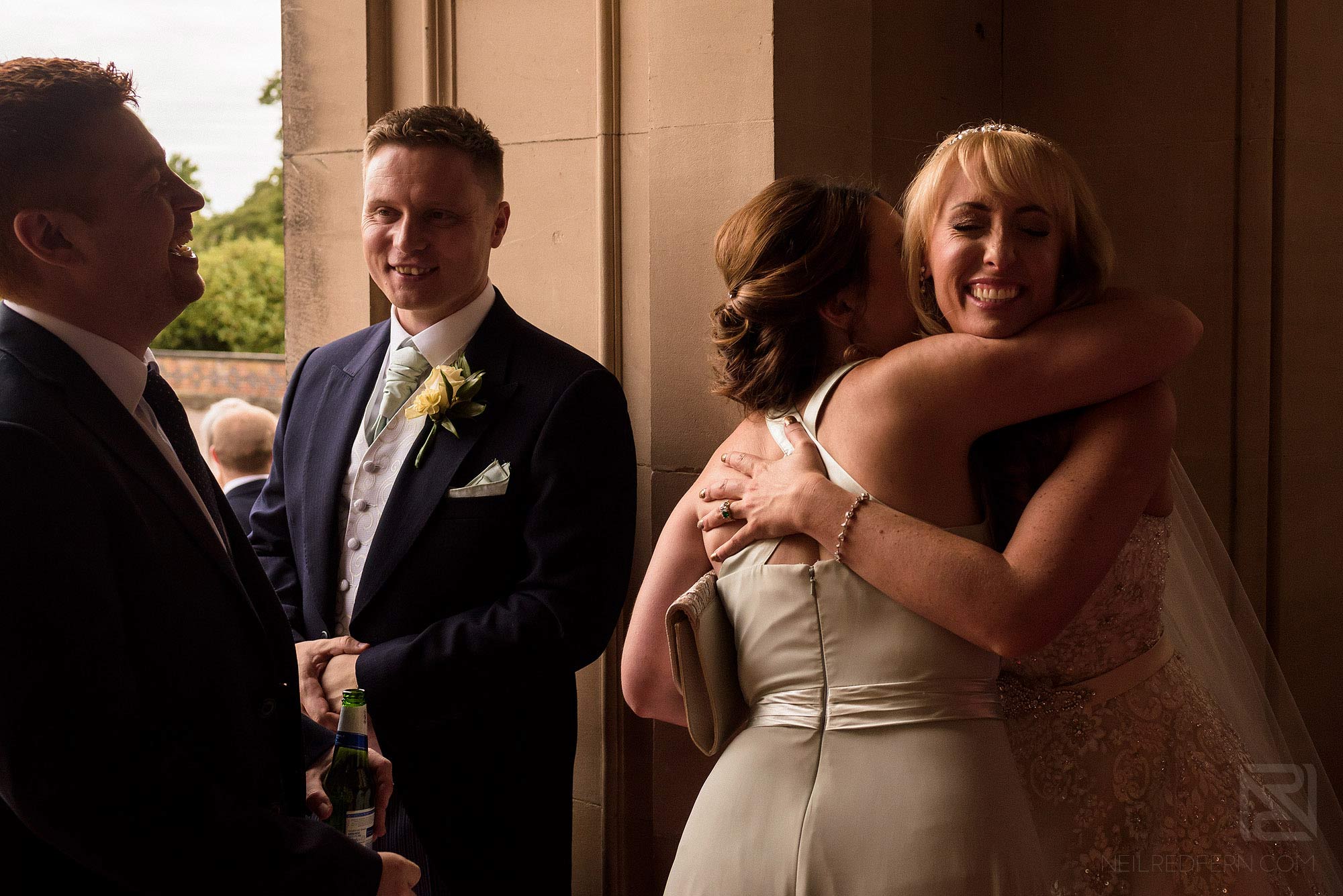 Summer wedding at Arley Hall 28 receiving line at summer wedding at Arley Hall