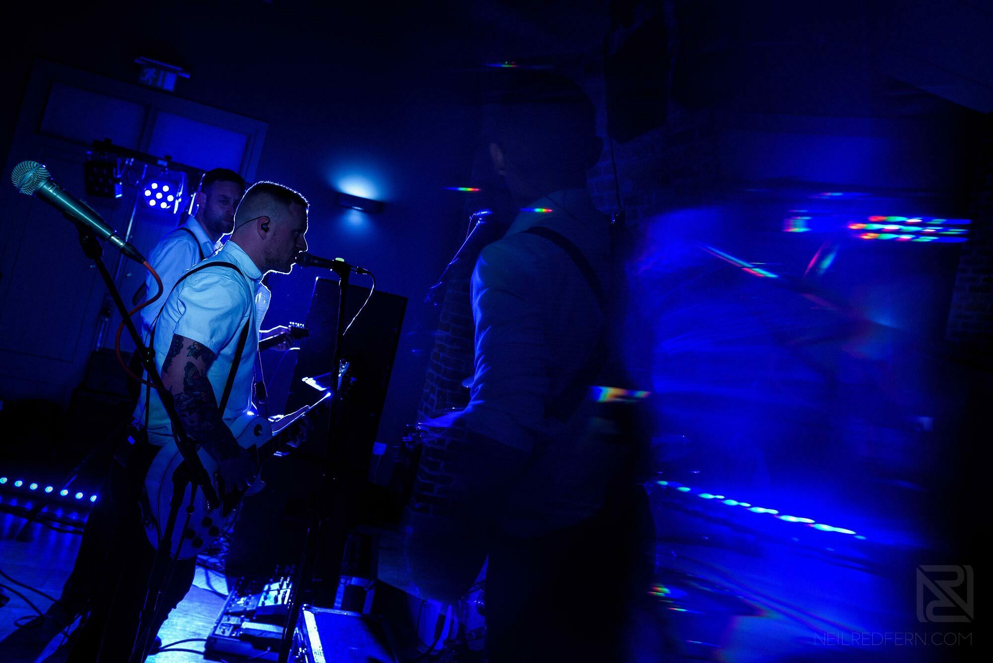 Summer wedding at Arley Hall 45 creative photograph of the Live Wires band