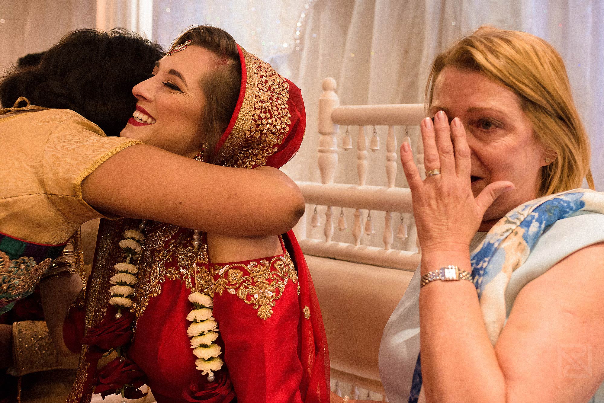 emotional natural moment after wedding ceremony