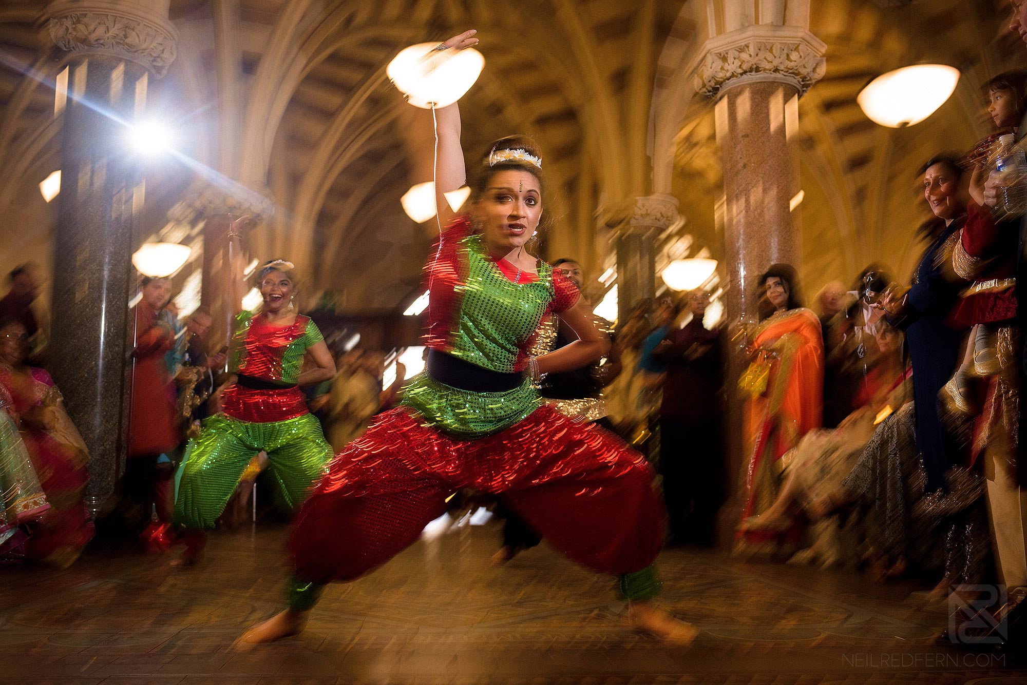 Bollywood dancers at Indian wedding in Lancashire