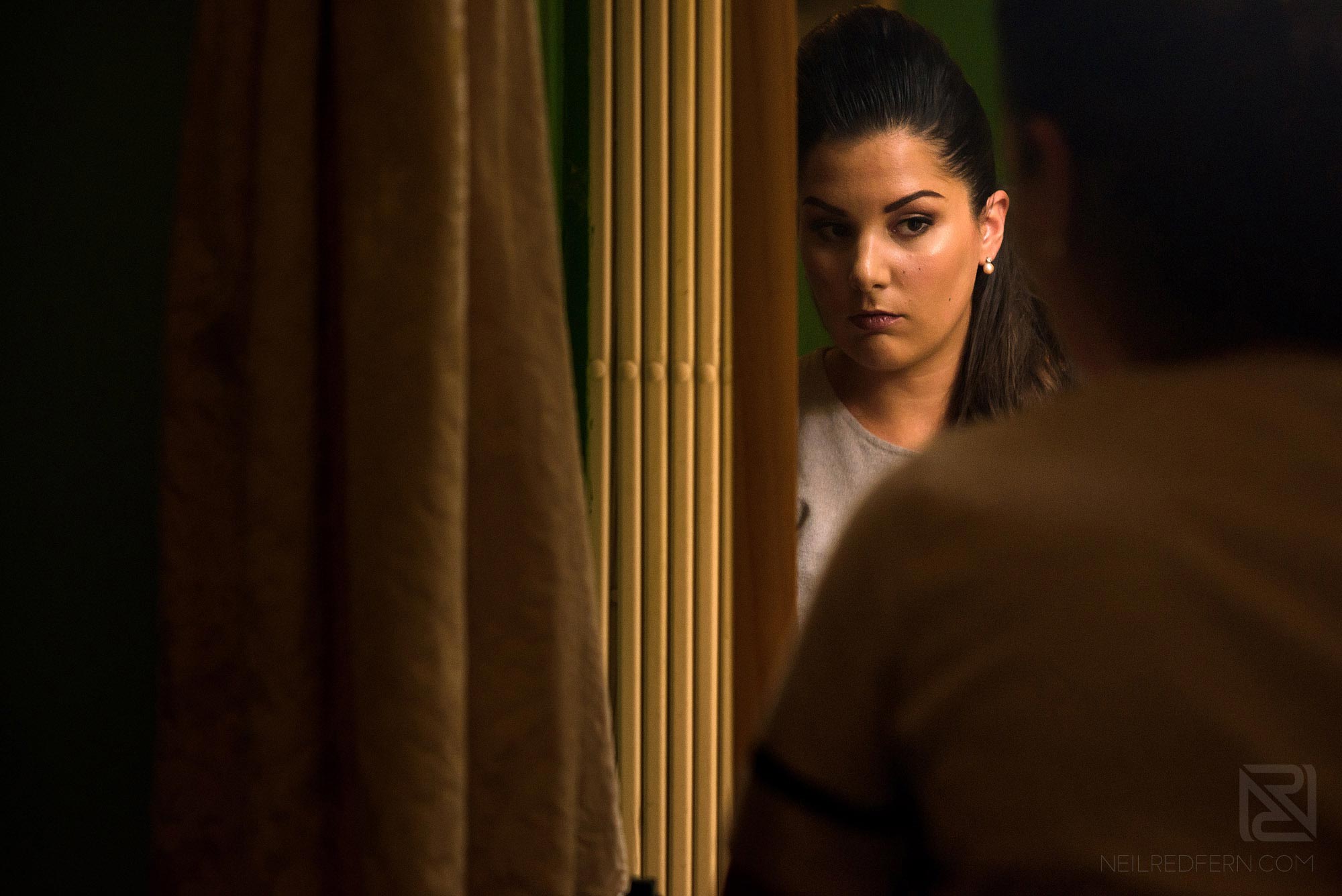 bridesmaid getting ready
