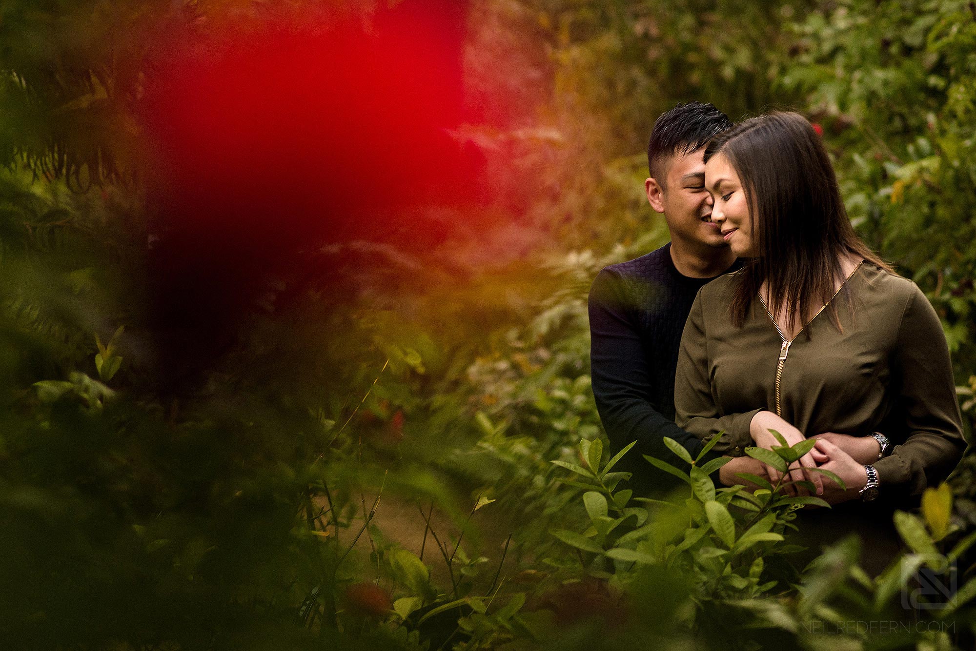 engagement shoot photograph in Kowloon Park in Hong Kong